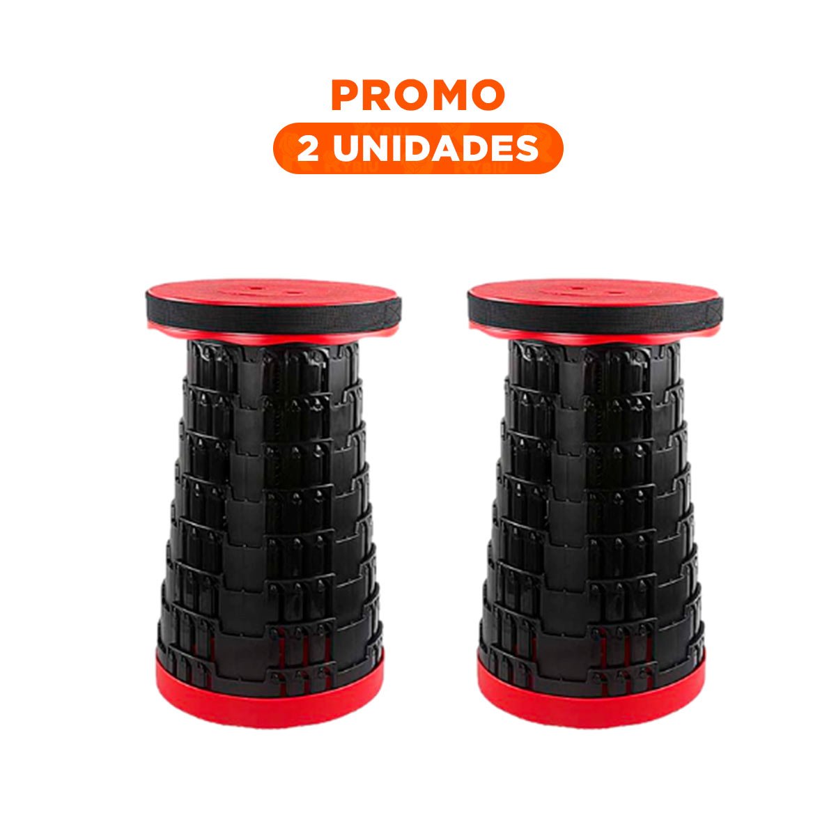 PACK2 BUTACA MODERNA 3 SEGUROS PORTATILES TAPA ROJO CENTRO NEGRO PARA TERRAZA Y+REGALO STICKER - 1