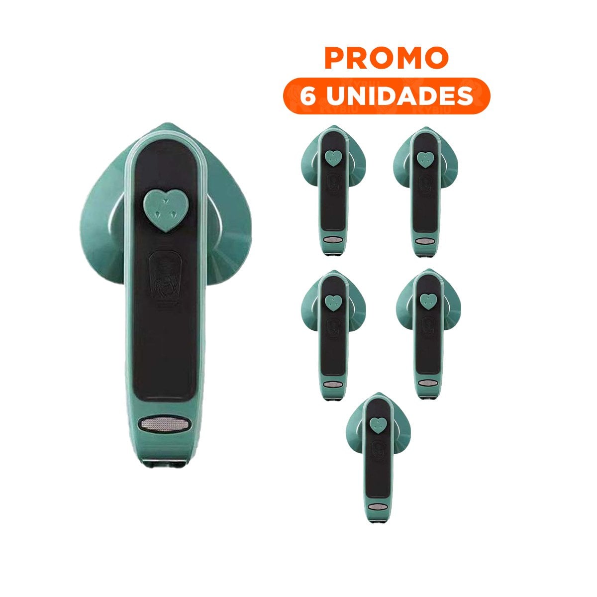 PACK6 PLANCHADO ROPA CORAZON VERDE PORTATIL Y MODERNA PARA HOGAR Y+REGALO STICKER - 1