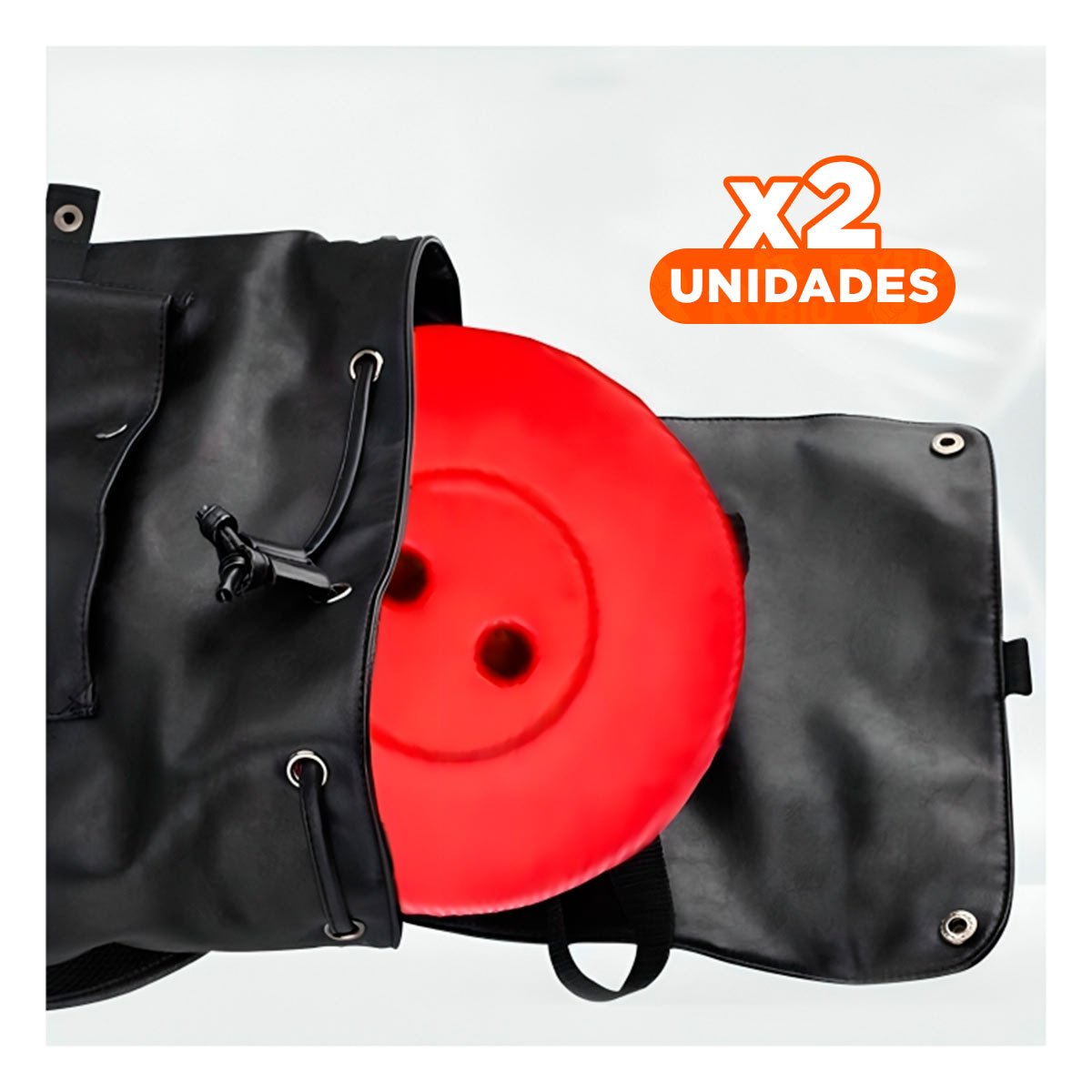 PACK2 ASIENTO COMODO 3 SEGUROS PORTATILES TAPA ROJO CENTRO NEGRO PARA HOGAR Y+PAPEL REGALO - 1