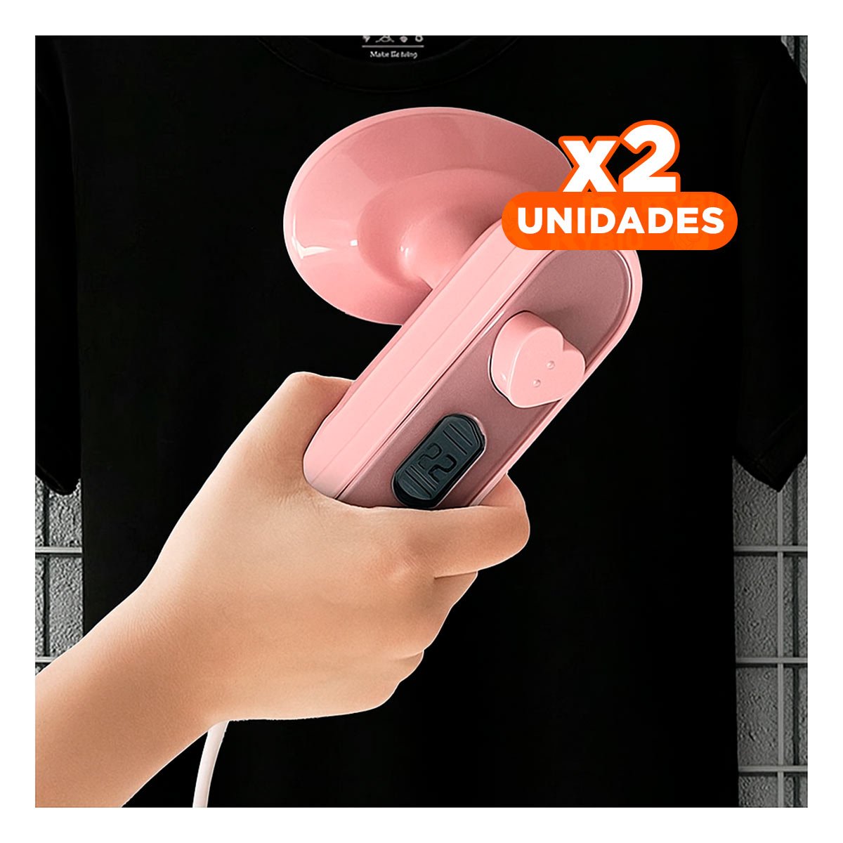 PACK2 MINI PLANCHA A VAPOR CORAZON MODERNA Y LIGERA PARA CASA Y ROPA DIARIA - 1