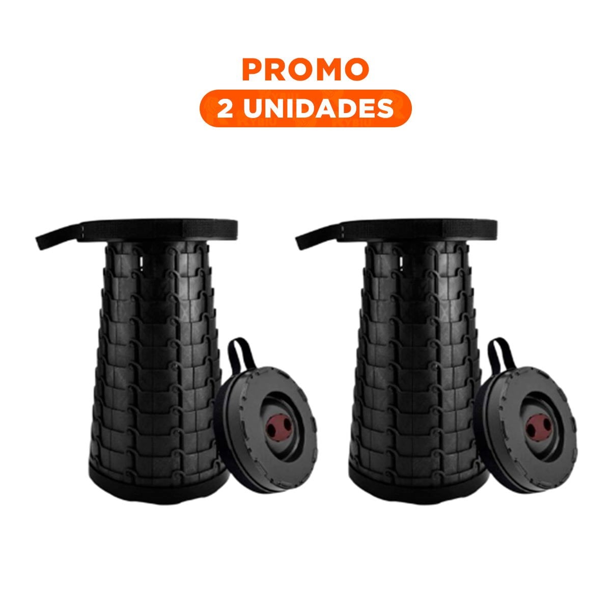 PACK2 SILLA PRACTICA PLEGABLE 3 SEGUROS PORTATILES TAPA NEGRO CENTRO NEGRO Y+REGALO STICKER - 1