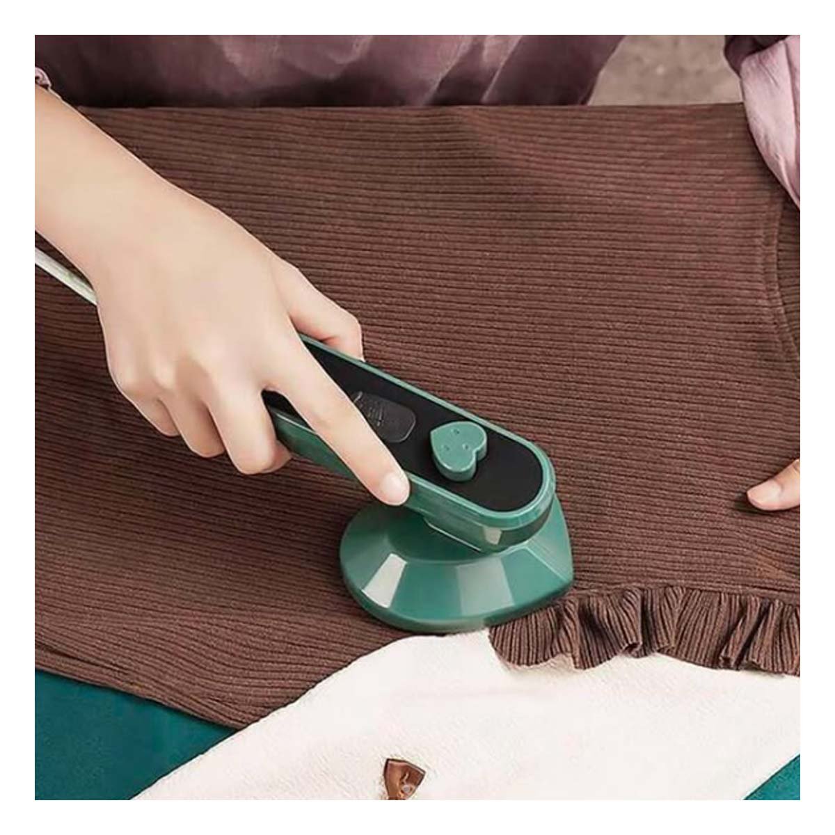 COMPACTA PLANCHA A VAPOR CORAZON VERDE PRACTICA PARA ROPA Y HOGAR Y+REGALO STICKER - 5