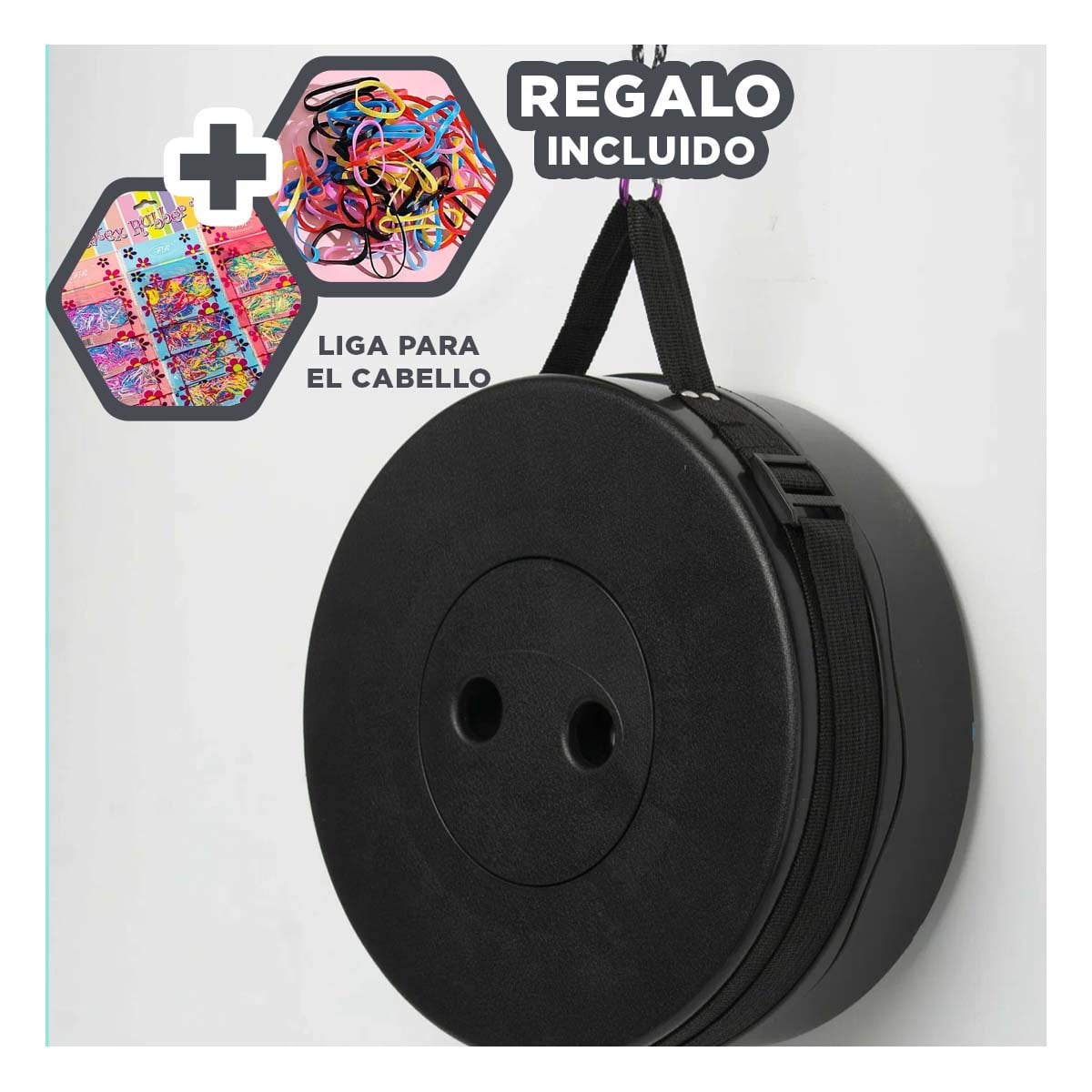 BANQUETA PLEGABLE 3 SEGUROS PORTATILES TAPA NEGRO CENTRO NEGRO Y+LIGAS REGALO - 2