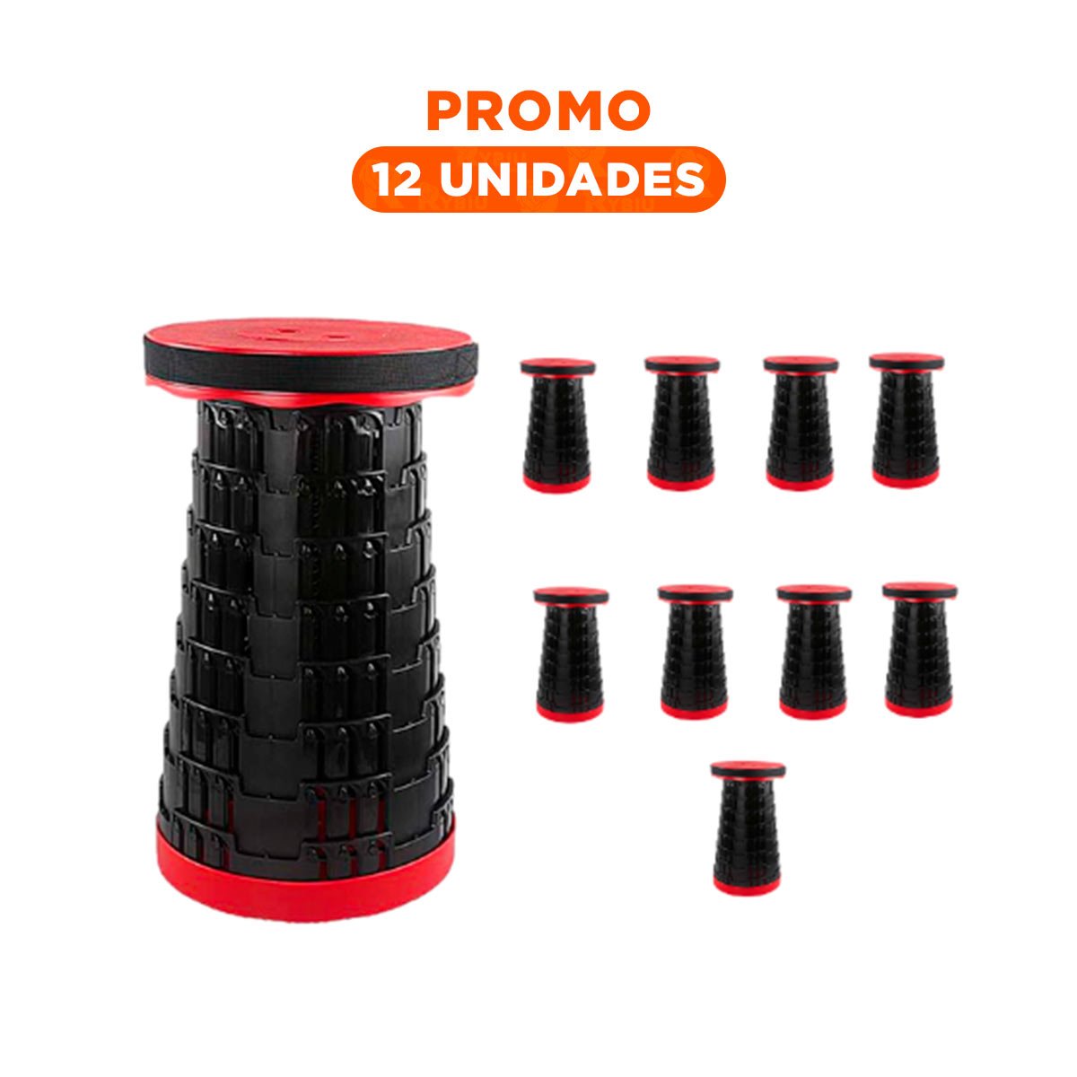 PACK12 REPOSERA MOVIL 3 SEGUROS PORTATILES TAPA ROJO CENTRO NEGRO PARA BALCON Y COMEDOR COMODO - 1