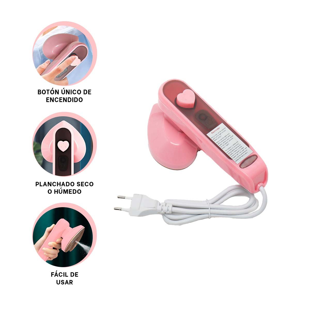 LIGERA PLANCHA A VAPOR CORAZON EFICIENTE PARA ROPA Y DETALLES DELICADOS Y+POST IT - 5