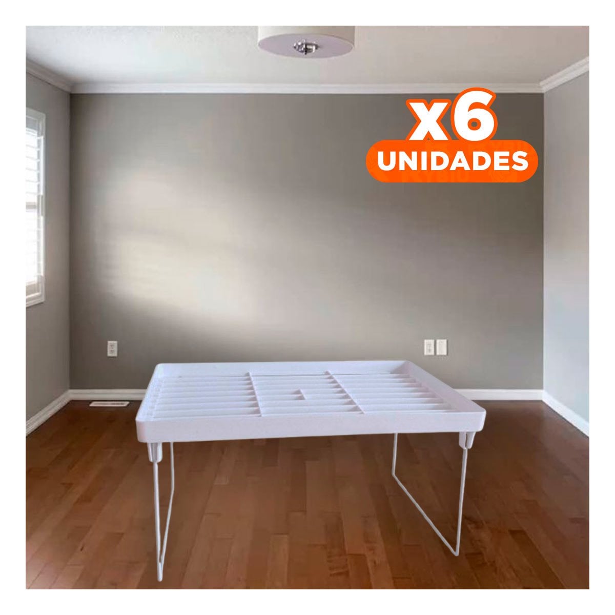 PACK6 MUEBLE DE PARED BLANCO PARA ORGANIZAR OBJETOS EN DORMITORIO Y+PAPEL REGALO - 1