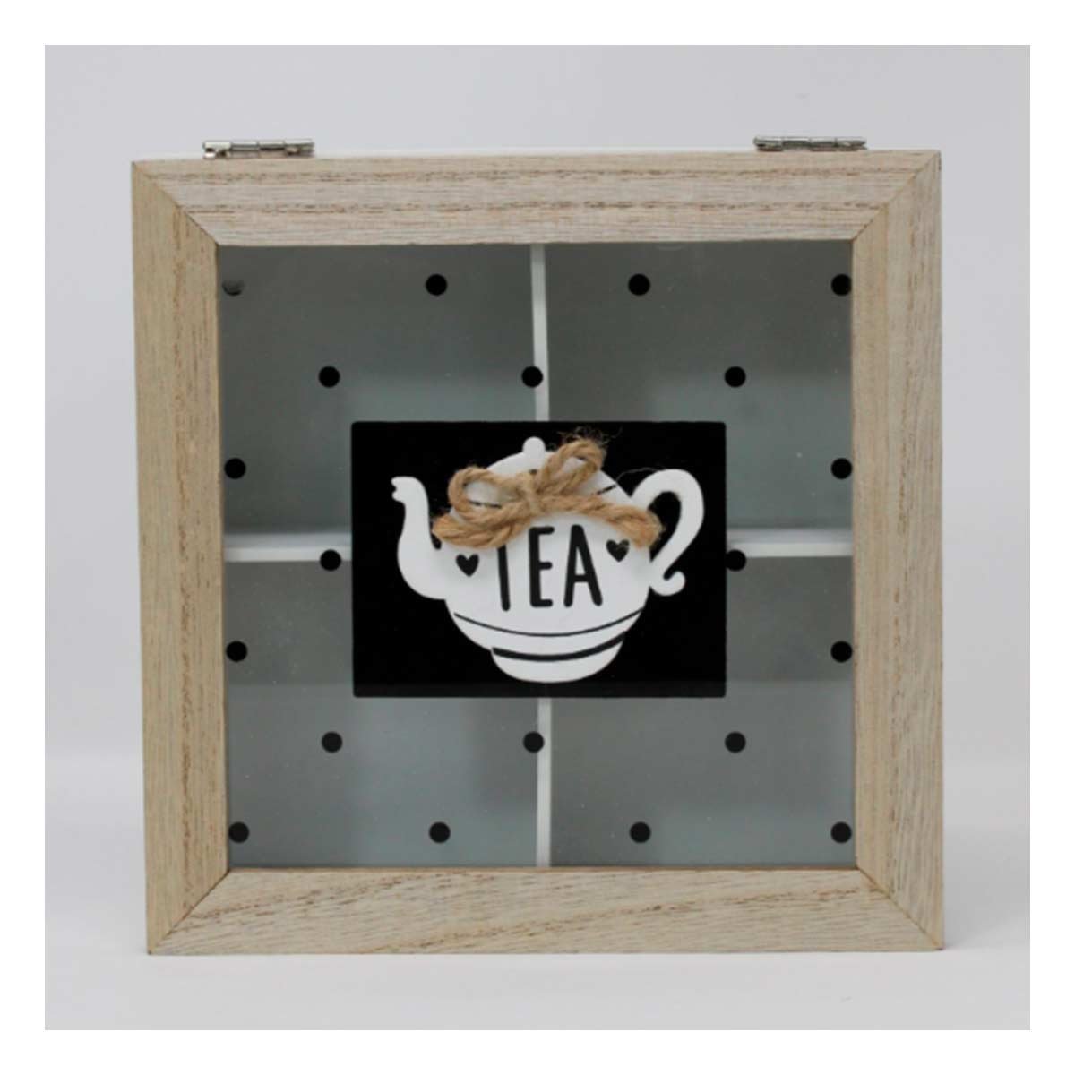 PACK6 ORGANIZADOR DE MADERA CON COMPARTIMENTOS PARA TE Y CAFE BLANCO HOGAR Y+REGALO STICKER - 3