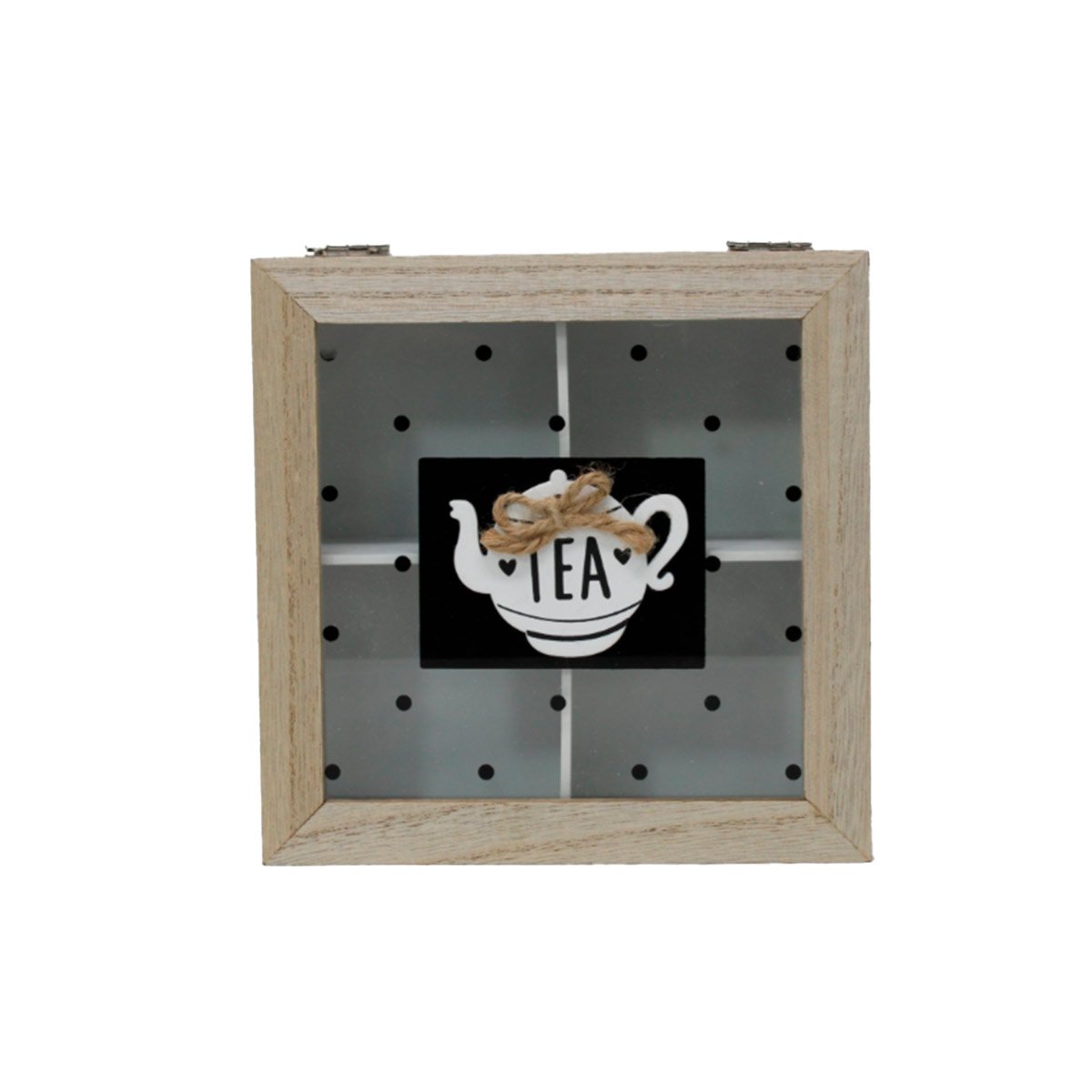 PACK2 CONTENEDOR DE MADERA MULTIUSO PARA TE Y CAFE BLANCO DECORACION HOGAR Y+REGALO STICKER - 2
