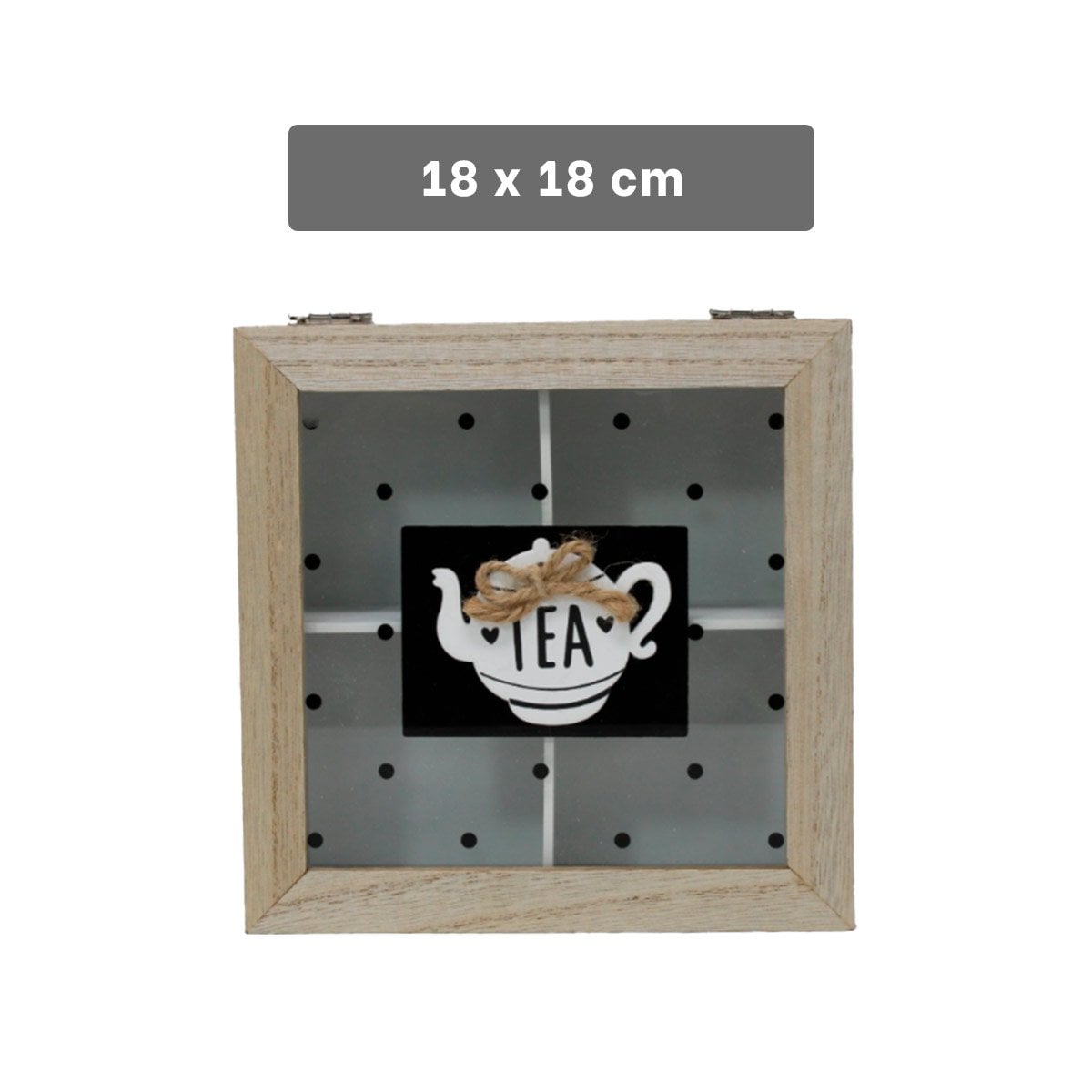 CAJA DE MADERA MULTIUSO PARA TE Y CAFE BLANCO CASA HOGAR FESTIVO Y+LIGAS REGALO - 4