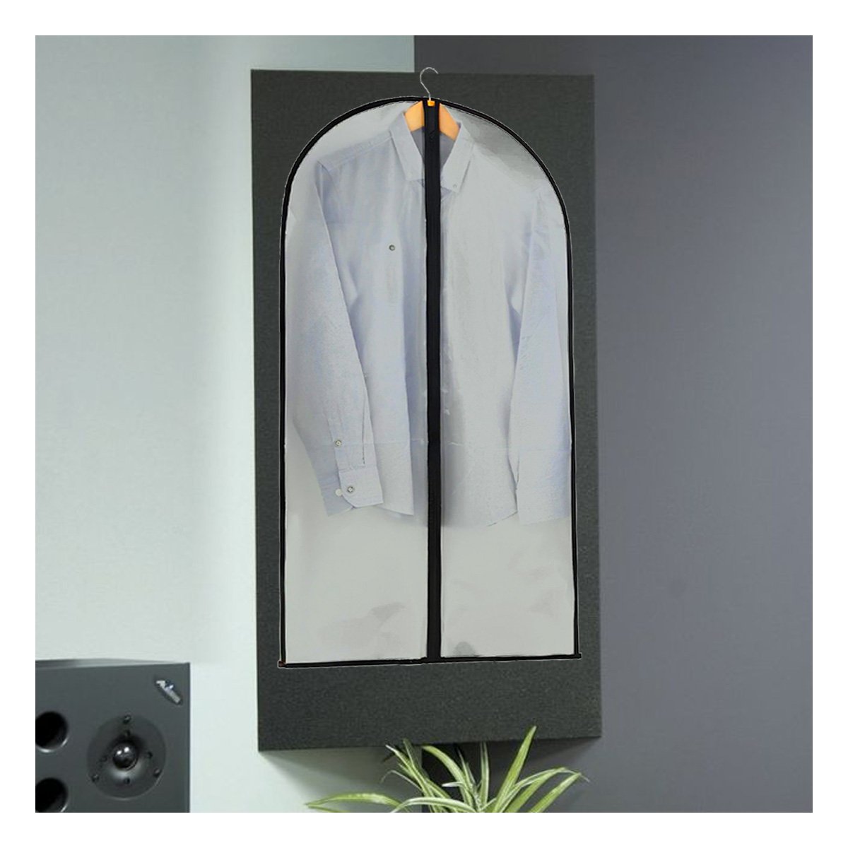 PACK4 GUARDATRAJE DE PLASTICO TRANSPARENTE PARA HOGAR 60CMX80CM BLANCO Y+REGALO STICKER - 5