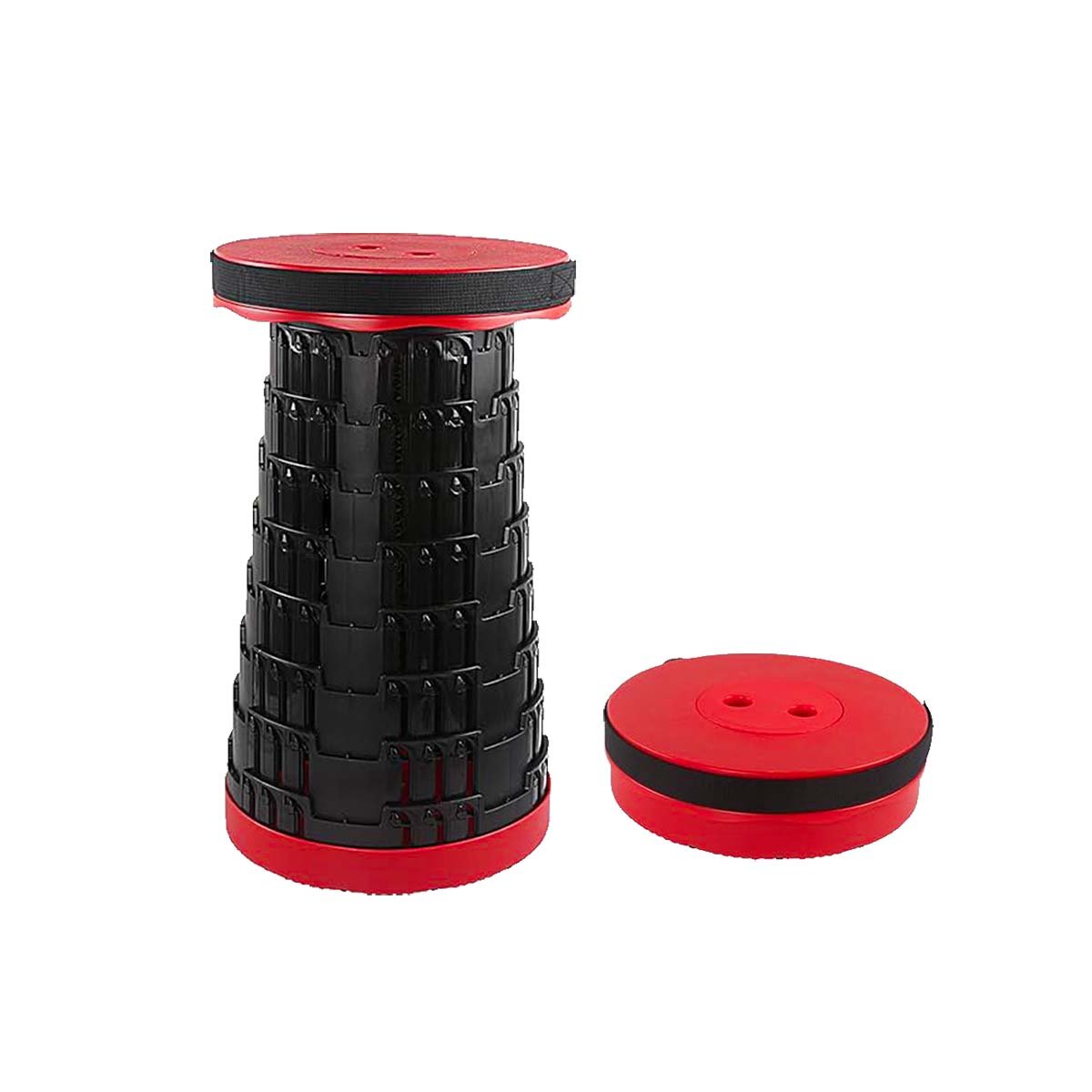 BANCO PLEGABLES 3 SEGUROS PORTATILES TAPA ROJO CENTRO NEGRO PARA CASA Y TERRAZA Y+LIGAS REGALO - 5