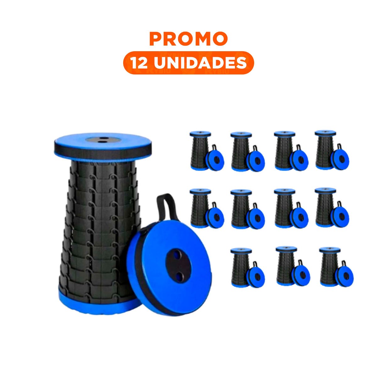 PACK12 SILLA DURADERA 3 SEGUROS PORTATIL TAPA AZUL CENTRO NEGRO PARA SALA Y COMEDOR - 1