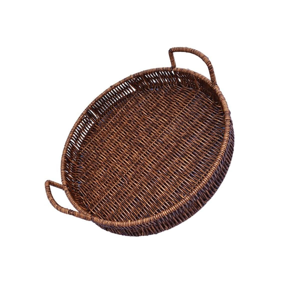 BOL TEJIDA CIRCULAR CON ASAS PARA ORGANIZAR DETALLES DECORATIVOS MARRON Y+LIGAS REGALO - 5