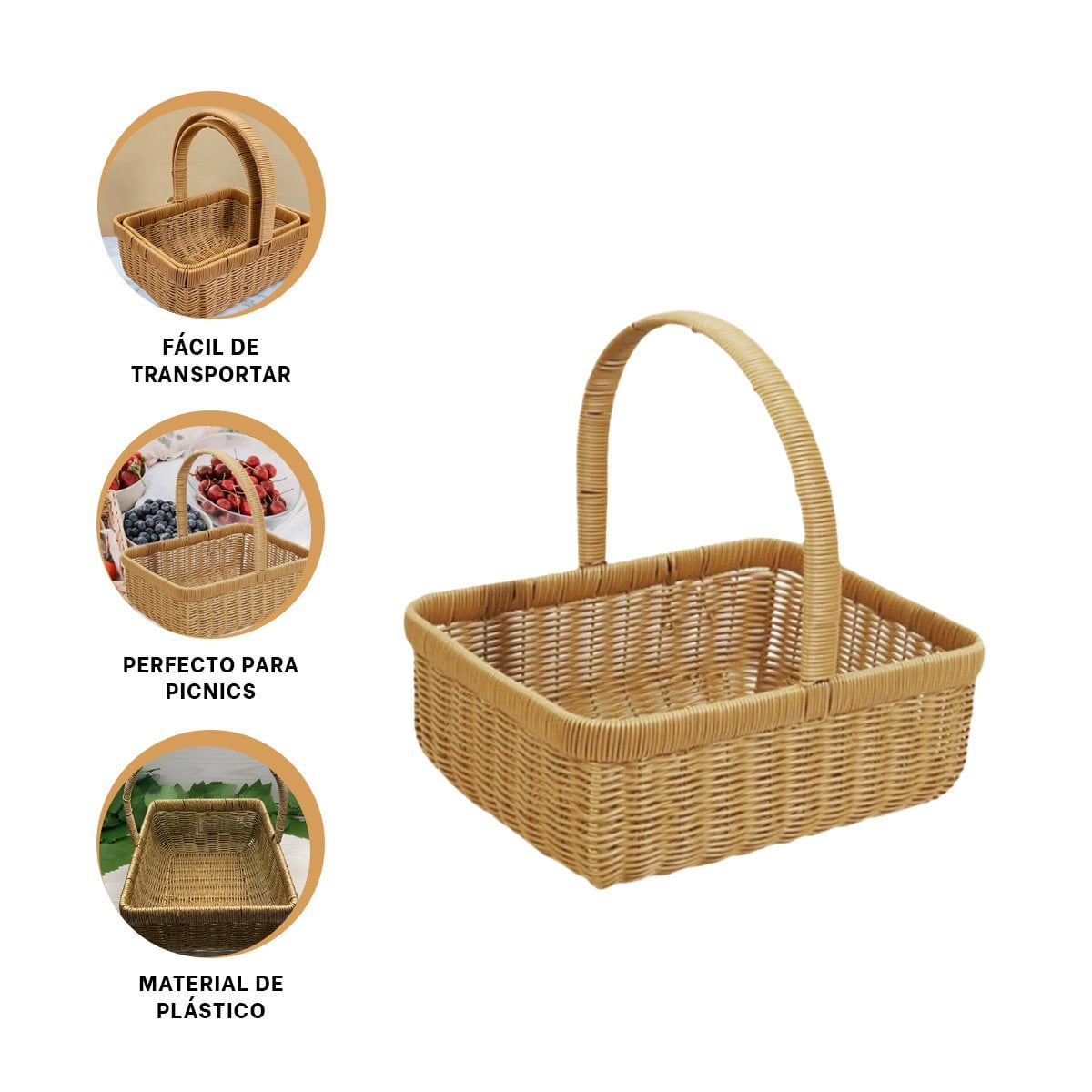 RECIPIENTE TEJIDA CUADRADA CON ASA PARA GUARDAR OBJETOS EN HOGAR MOSTAZA Y+POST IT - 5