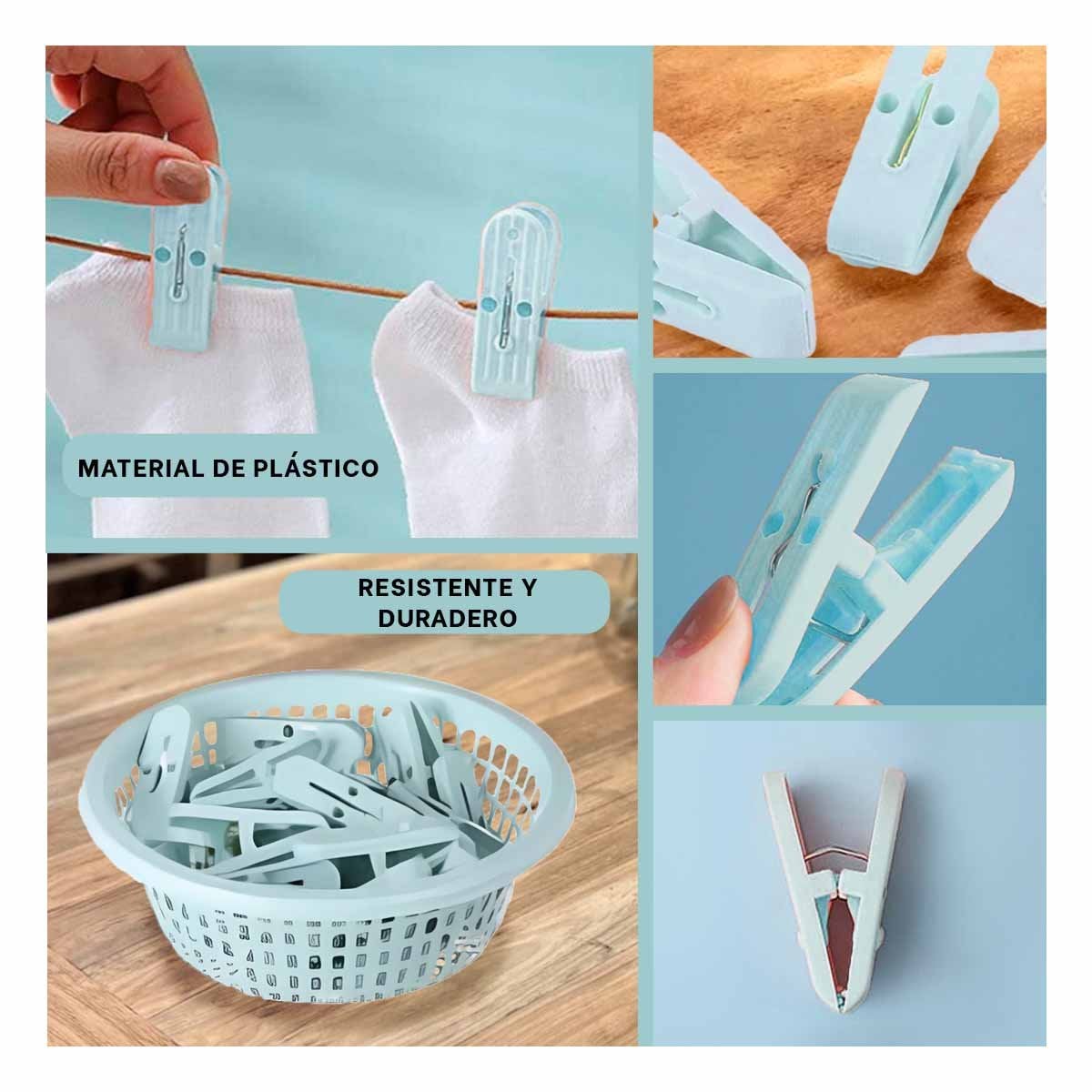 PACK6 ORGANIZADOR DURABLE VERDE CLARO CIRCULAR PARA GANCHOS DE ROPA COMODO Y+PAPEL REGALO - 3