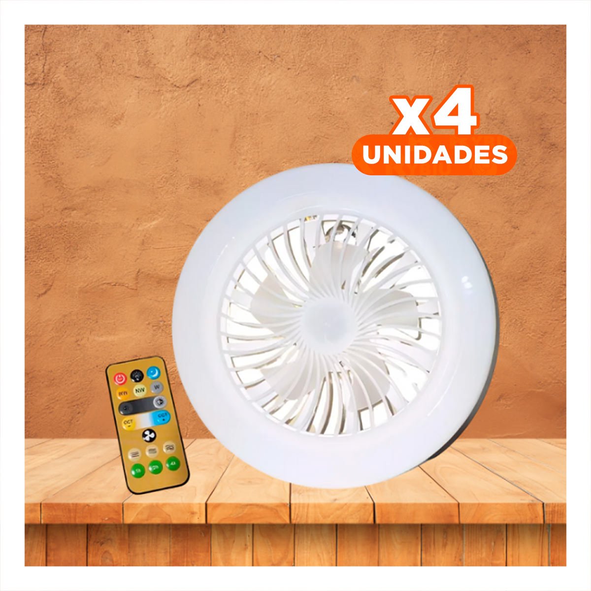 PACK4 FOCO DE TECHO LED 30 W E27 E26 CON CONTROL REMOTO BLANCO PARA SALA Y+REGALO STICKER - 1