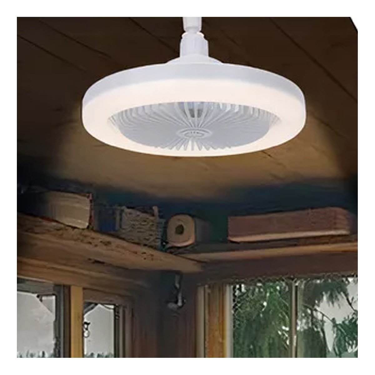 PACK2 LAMPARA TECHO LED 30 W E27 E26 CON CONTROL REMOTO BLANCO PARA CASA Y+PAPEL REGALO - 5