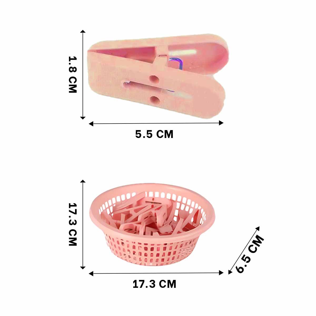 PACK6 CESTO DURABLE ROSADO CLARO CIRCULAR PARA GANCHOS DE ROPA PRACTICO Y+PAPEL REGALO - 4
