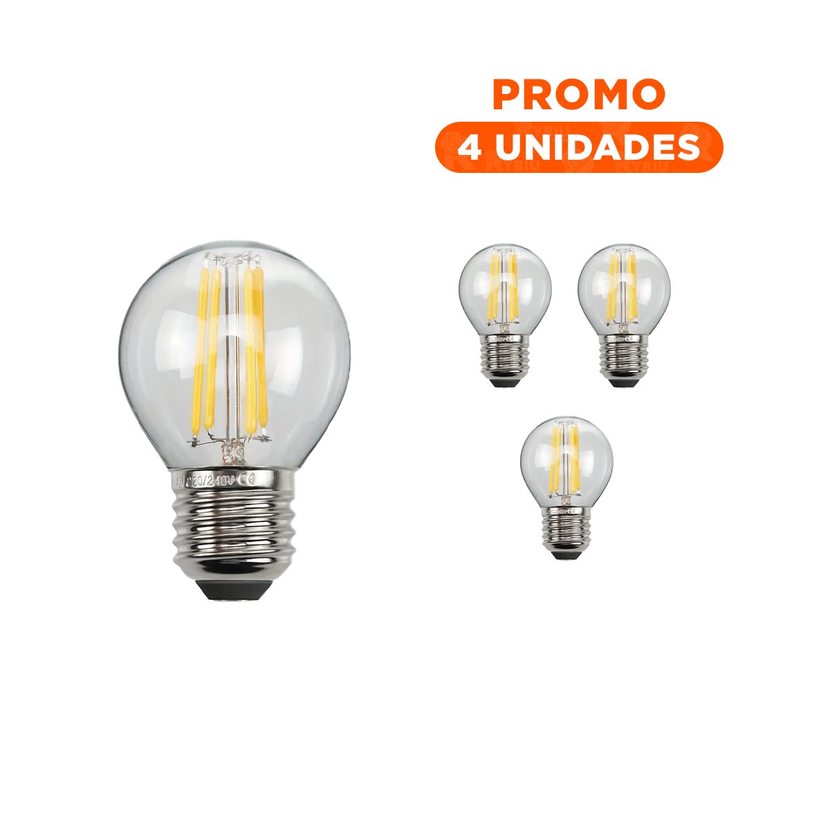 PACK4 LUZ 4W TRANSPARENTE LUZ BLANCA PARA ILUMINACION HOGAR CASA NAVIDAD - 1