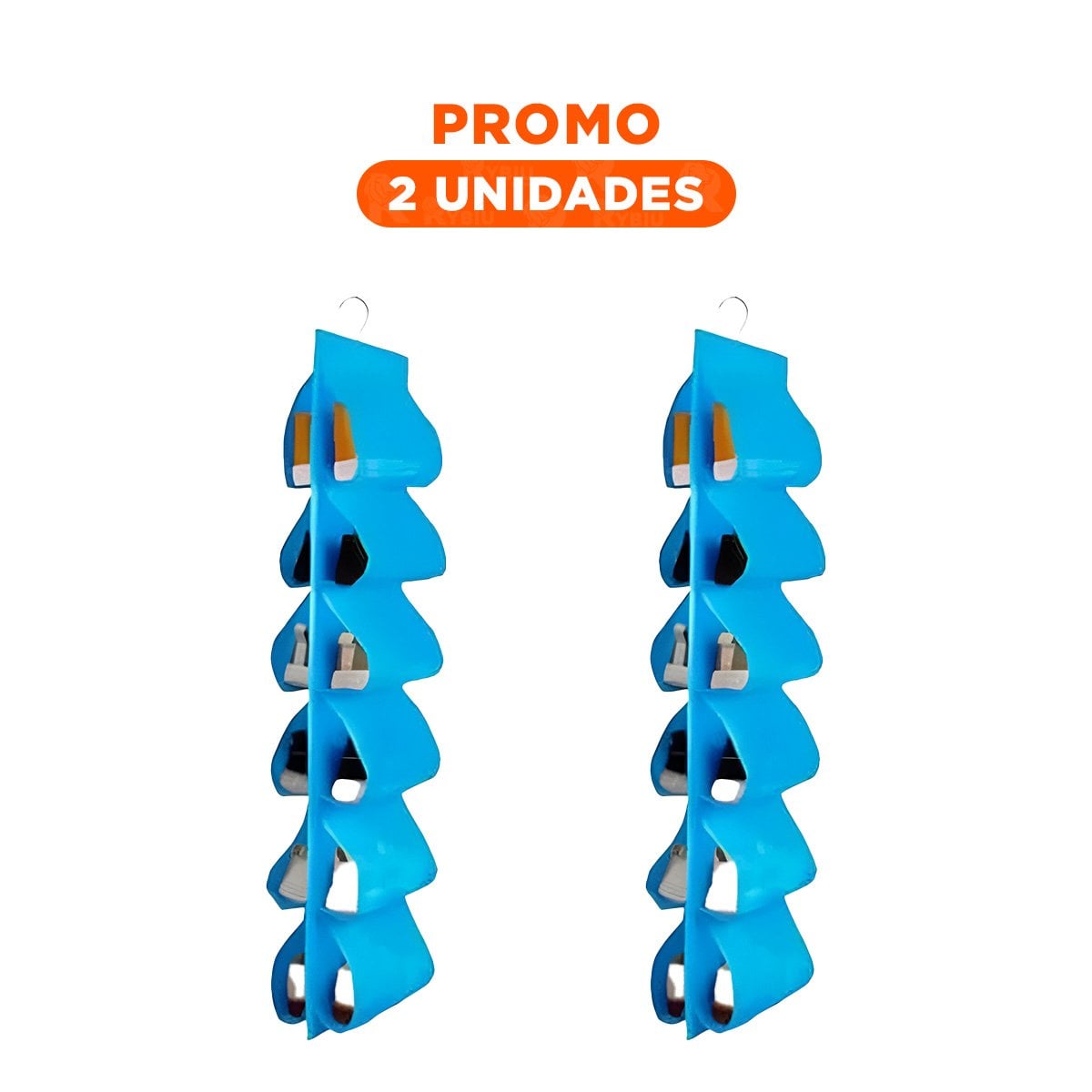PACK2 SOPORTE COLGANTE DE 6 PARES CELESTE PARA GUARDAR ZAPATOS Y COMPLEMENTOS Y+REGALO STICKER - 1