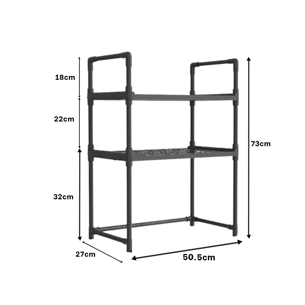 PACK2 MUEBLE COCINA ORGANIZADOR MICROONDAS 2 NIVELES CON ASAS NEGRO COMPACTO Y+REGALO STICKER - 4