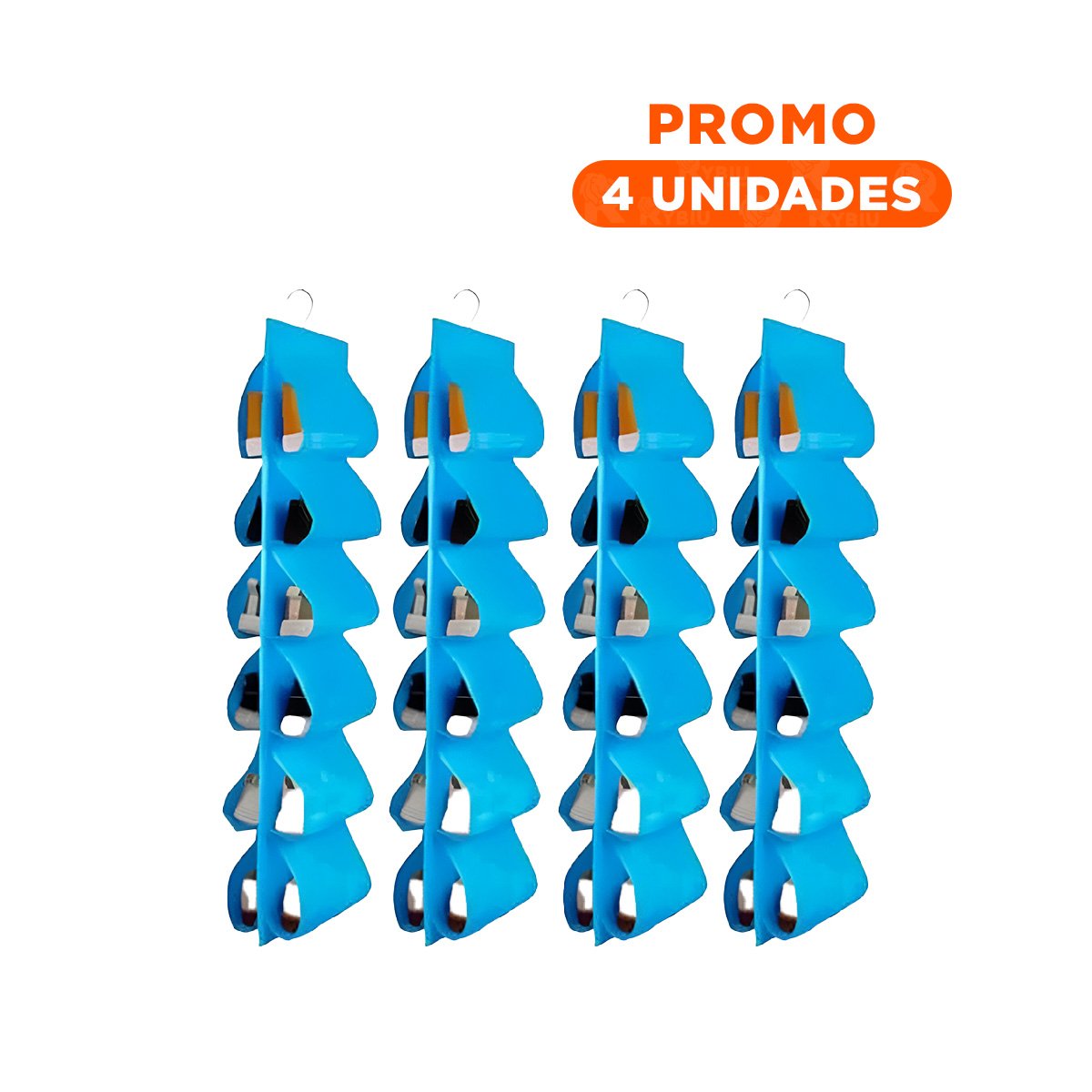 PACK4 ESTANTERIA COLGANTE DE 6 PARES CELESTE PARA CLOSET Y HOGAR PRACTICO - 1