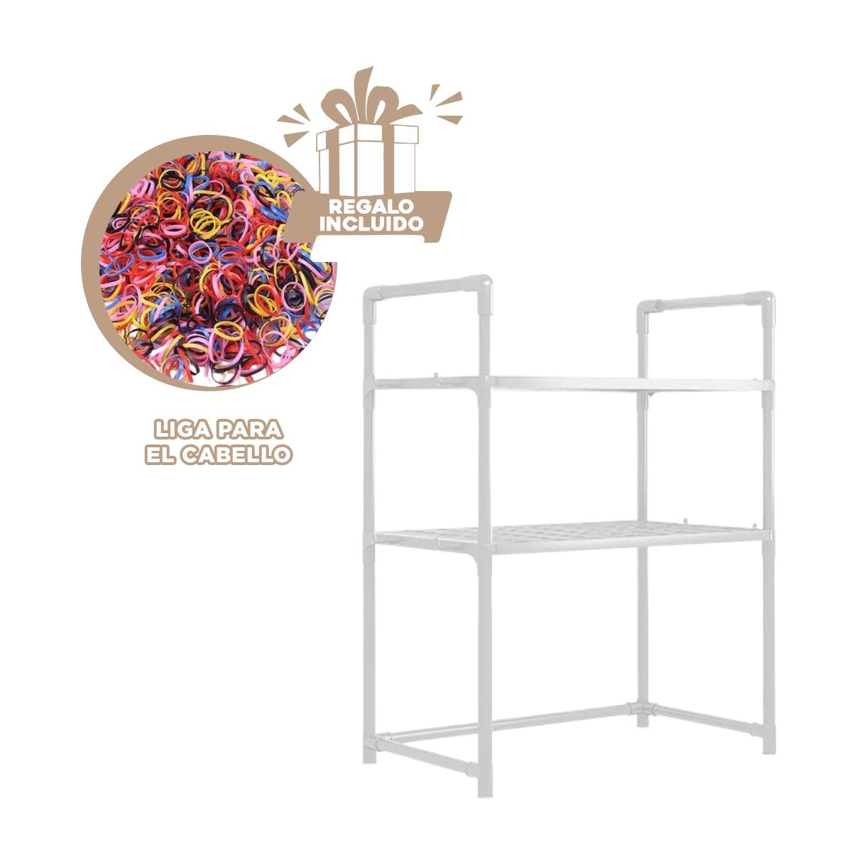 RACK ORGANIZADOR DE MICROONDAS DE 2 NIVELES CON ASAS BLANCO COCINA Y CASA Y+LIGAS REGALO - 2