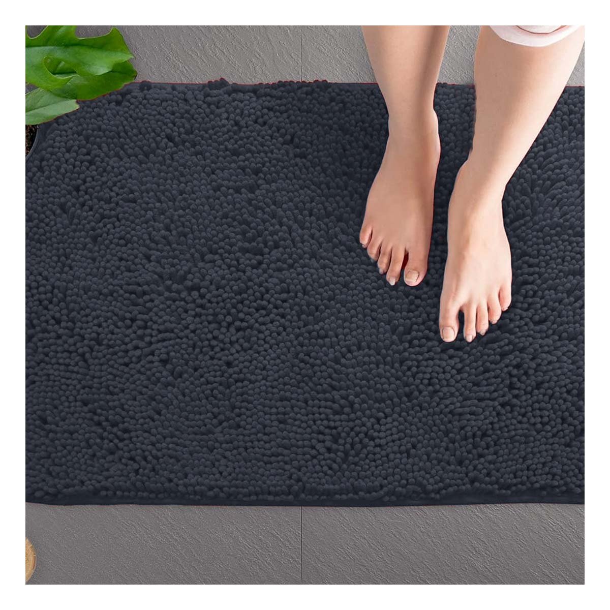 ALFOMBRILLA RECTANGULAR DE MICROFIBRA 40X60CM PLOMO OSCURO PARA USO DIARIO Y+REGALO STICKER - 2