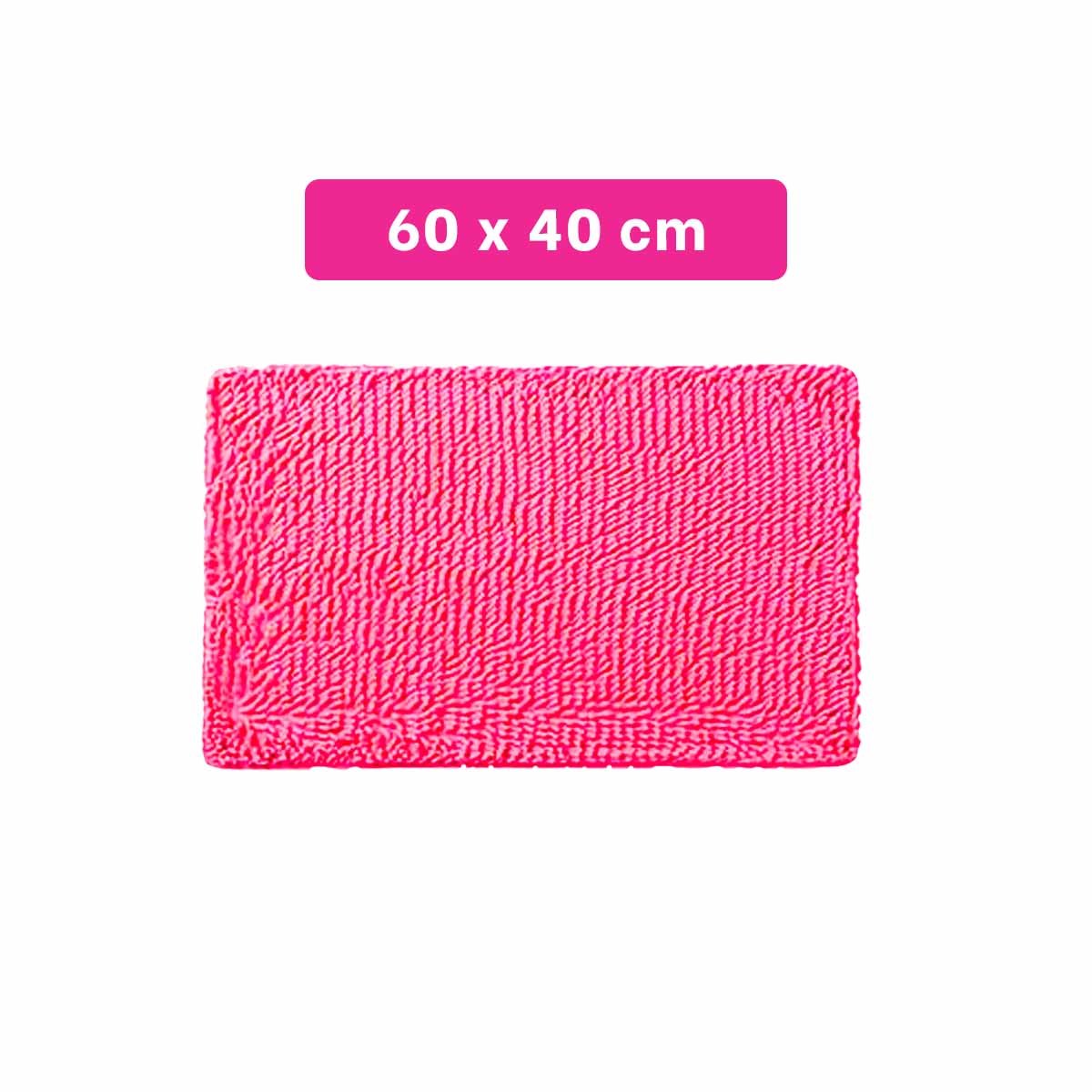 ALFOMBRA RECTANGULAR DE MICROFIBRA 40X60CM FUCSIA SUAVE PARA ESPACIOS DEL HOGAR Y+PAPEL REGALO - 4