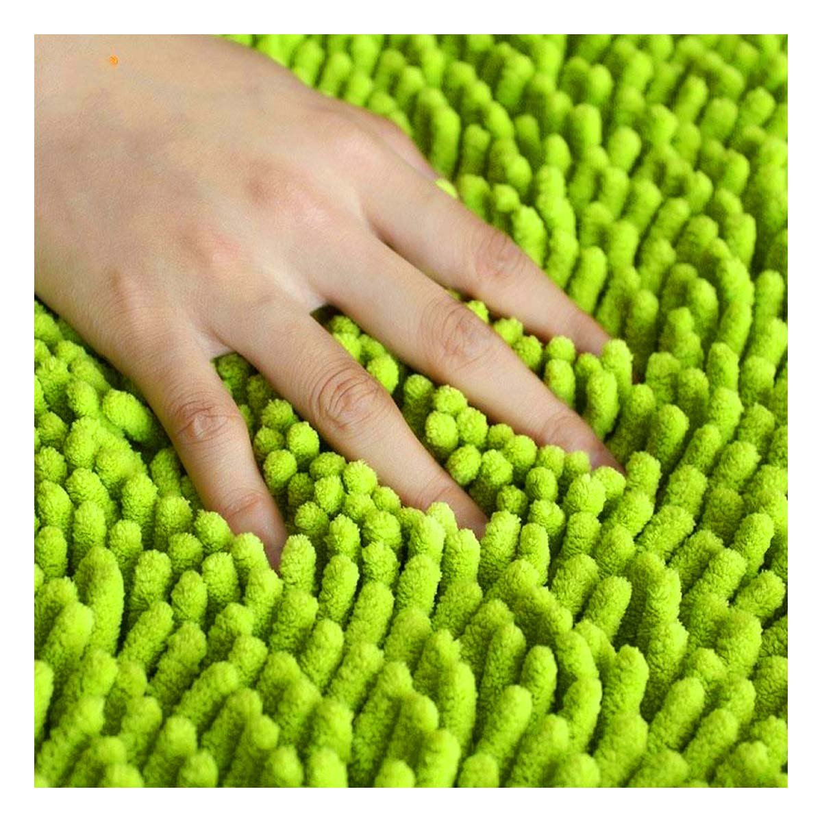 PACK2 REVESTIDOR OVALADO DE MICROFIBRA 40X60CM VERDE LIMON PARA INTERIOR Y+REGALO STICKER - 5