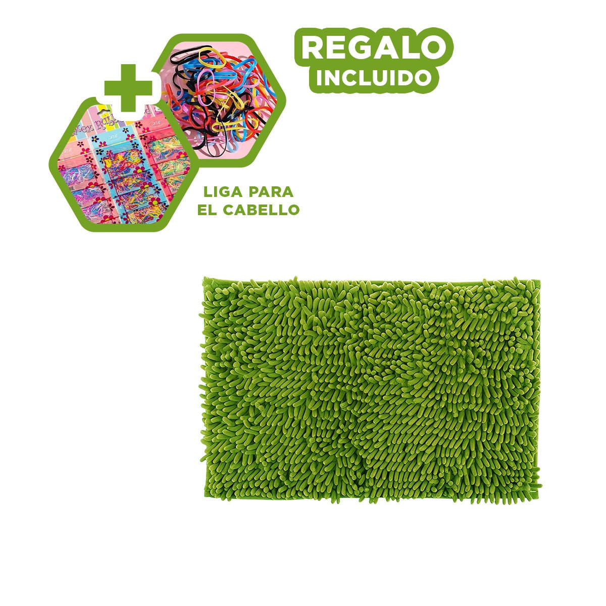 TAPIZ RECTANGULAR DE MICROFIBRA DECORATIVA PARA CASA VERDE LIMON 40 X 60 CM Y+LIGAS REGALO - 2