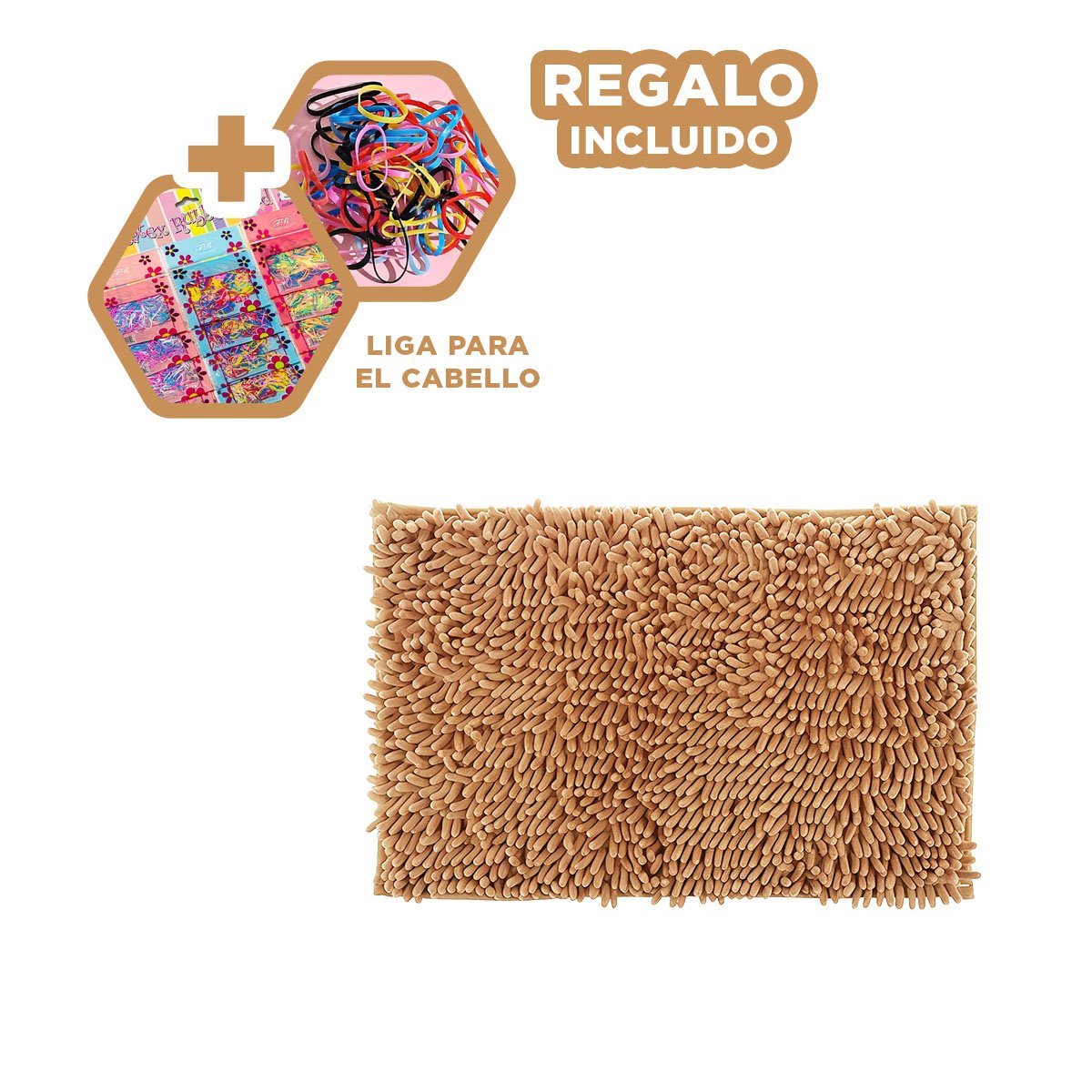 CUBREPISO RECTANGULAR DE MICROFIBRA 40X60CM MOSTAZA PARA INTERIOR Y+LIGAS REGALO - 2