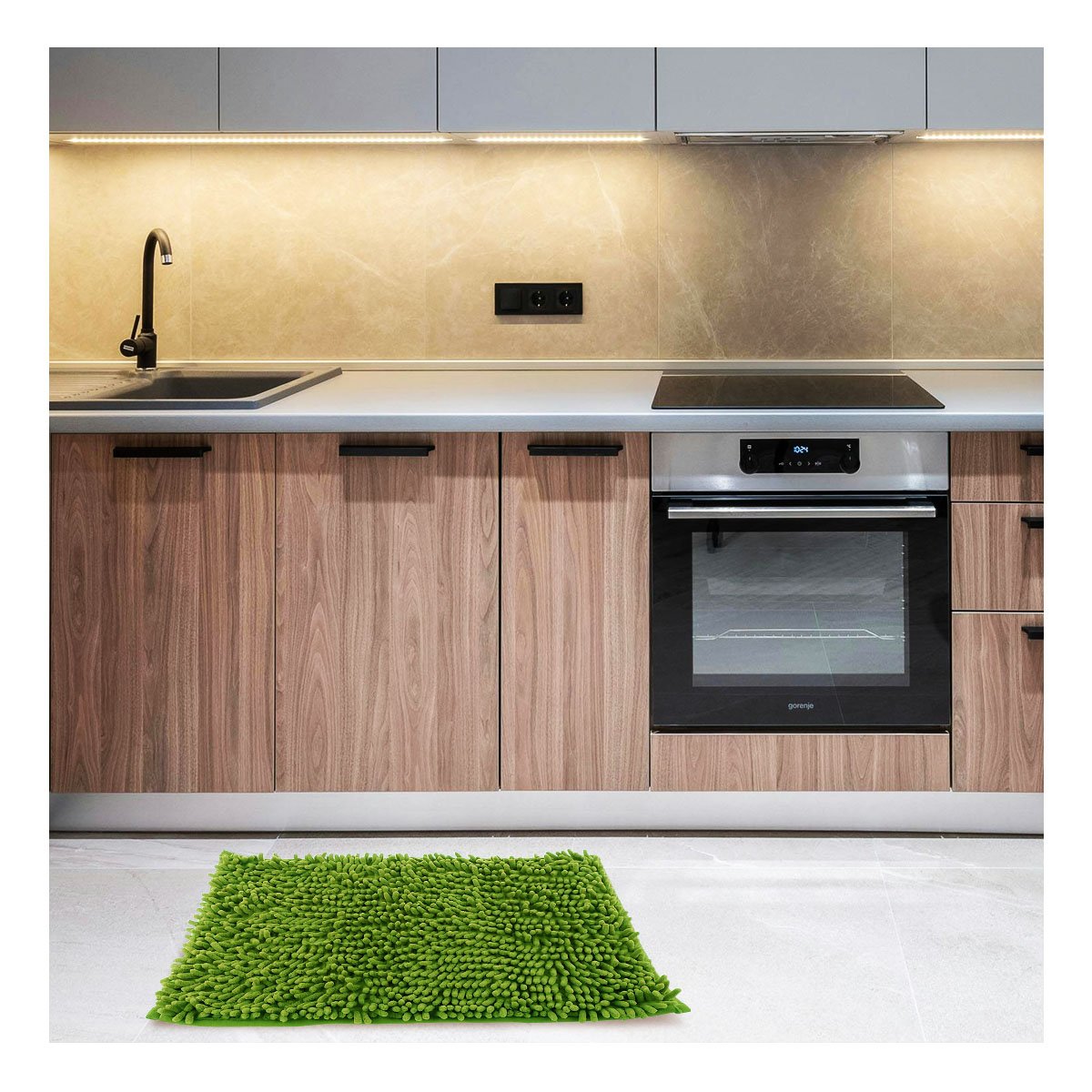 PACK12 PIEZA DECORATIVA RECTANGULAR DE MICROFIBRA VERDE LIMON 40 X 60 CM - 3