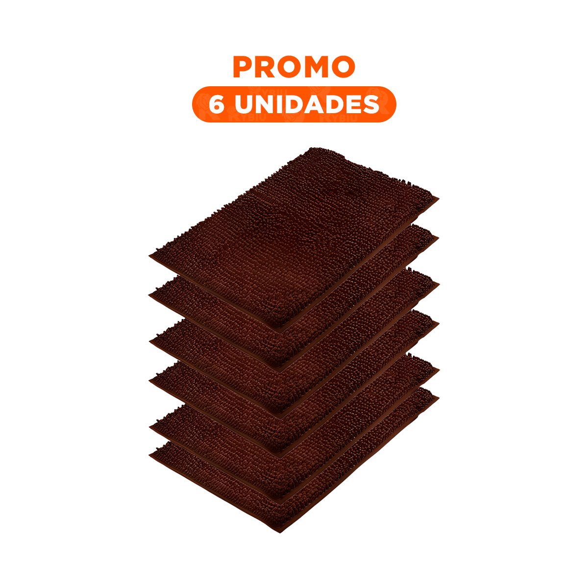 PACK6 CUBREPISO RECTANGULAR DECORATIVO DE PISO MICROFIBRA 40X60CM MARRON Y+REGALO STICKER - 1
