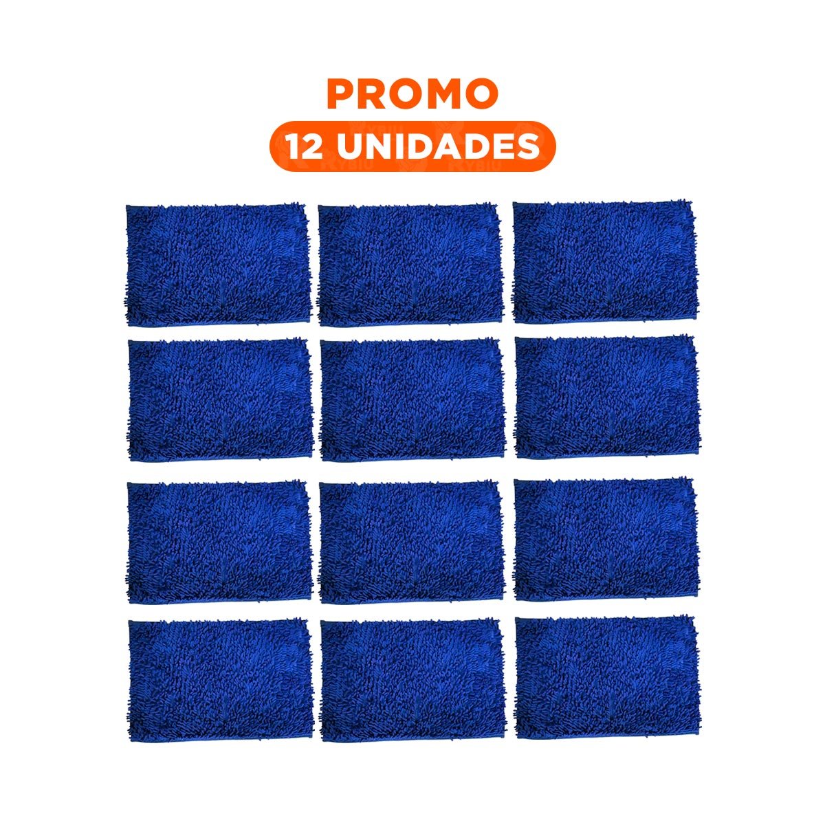 PACK12 PROTECTOR RECTANGULAR DE MICROFIBRA 40X60CM AZUL ELECTRICO PARA PISO INTERIOR - 1