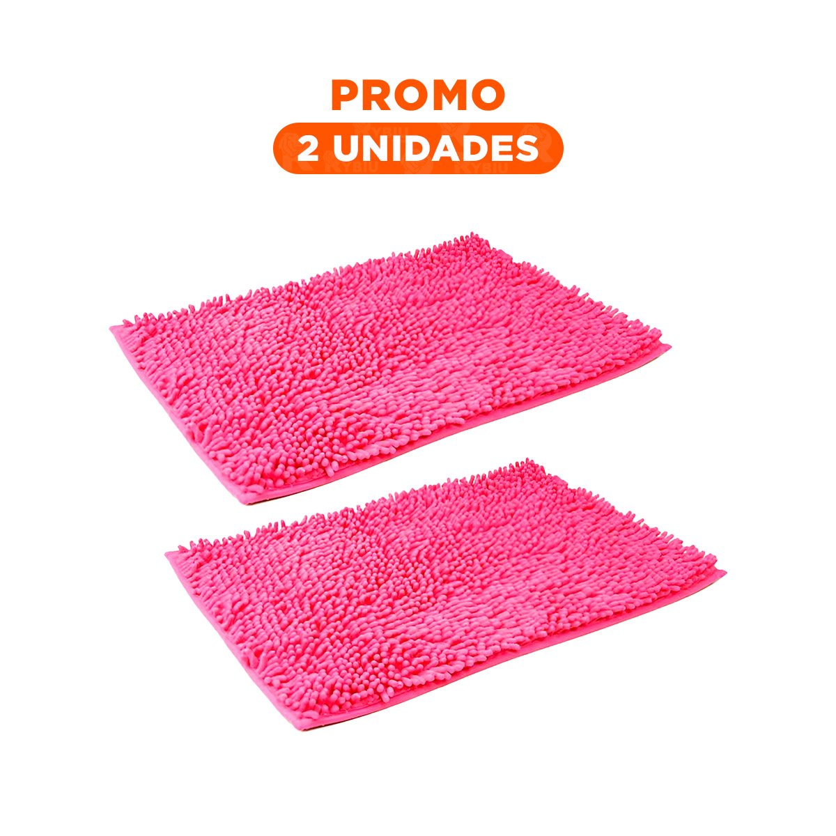 PACK2 CUBREPISO RECTANGULAR MICROFIBRA 40X60CM FUCSIA PARA HOGAR Y+REGALO STICKER - 1
