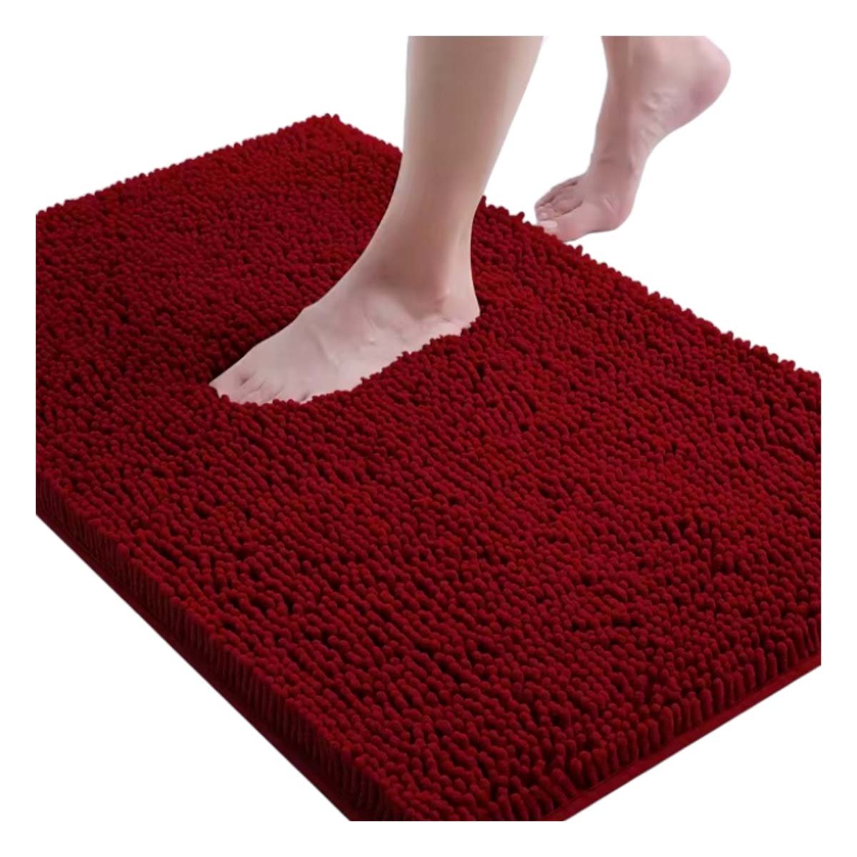 TAPIZ RECTANGULAR SUAVE DE MICROFIBRA 40X60CM GUINDA PARA ESPACIOS Y+REGALO STICKER - 1