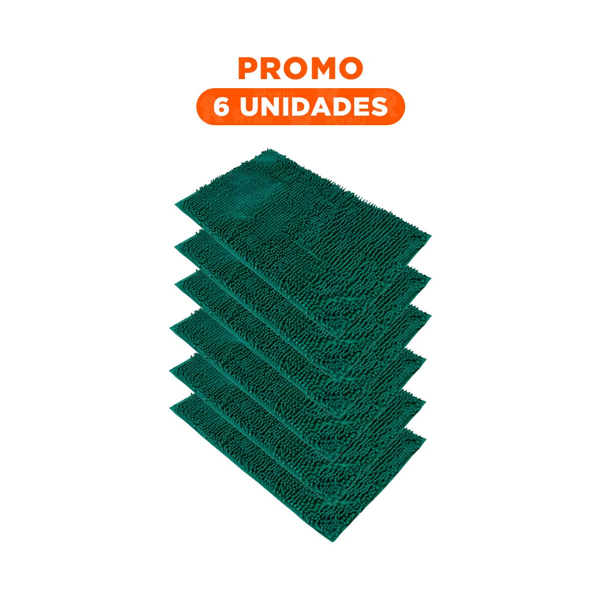 PACK6 TAPIZ RECTANGULAR DE MICROFIBRA 40X60CM VERDE OSCURO PARA USO DIARIO Y+REGALO STICKER - 1