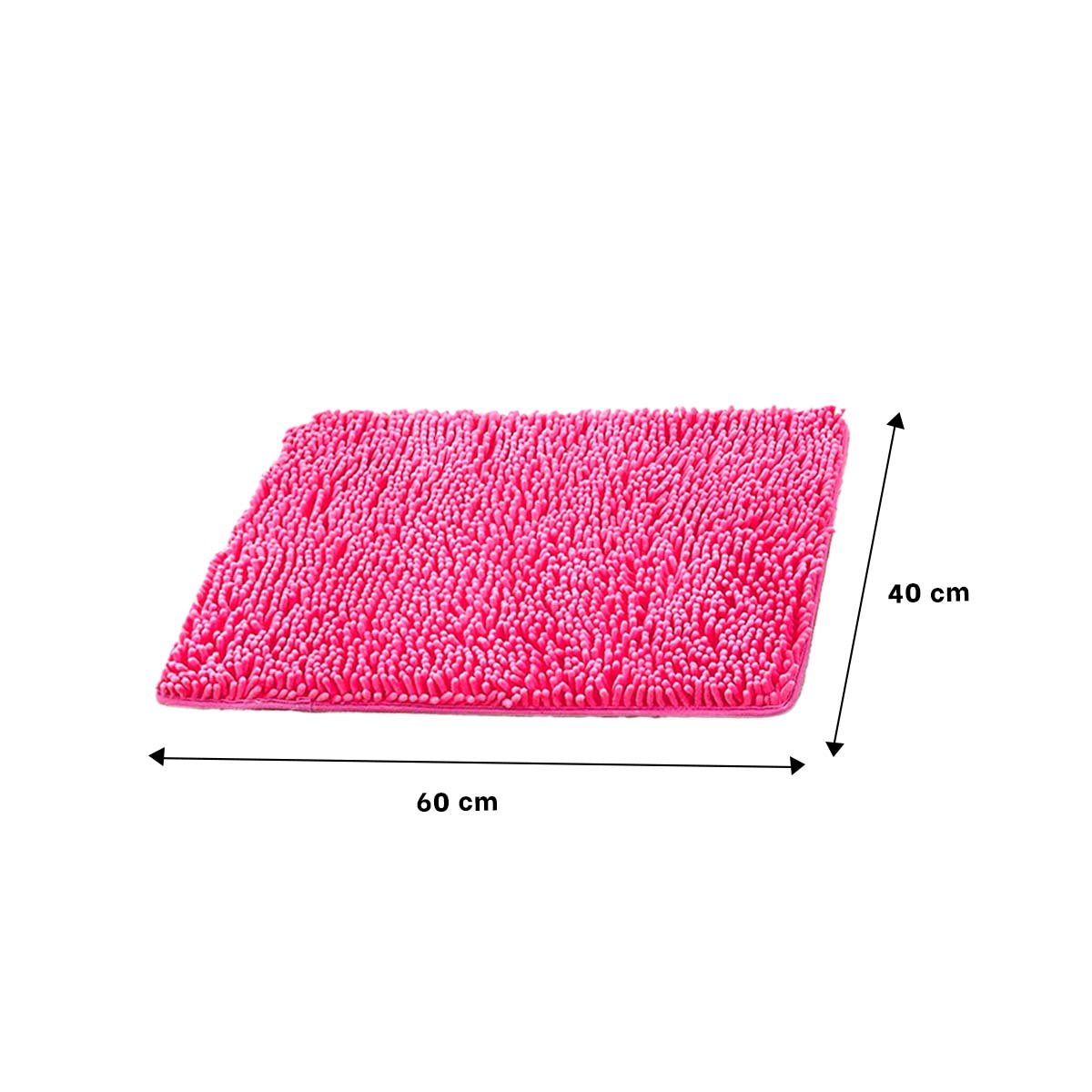 TAPIZ RECTANGULAR DE MICROFIBRA 40X60CM FUCSIA ANTIDESLIZANTE PARA BANO Y+REGALO STICKER - 4