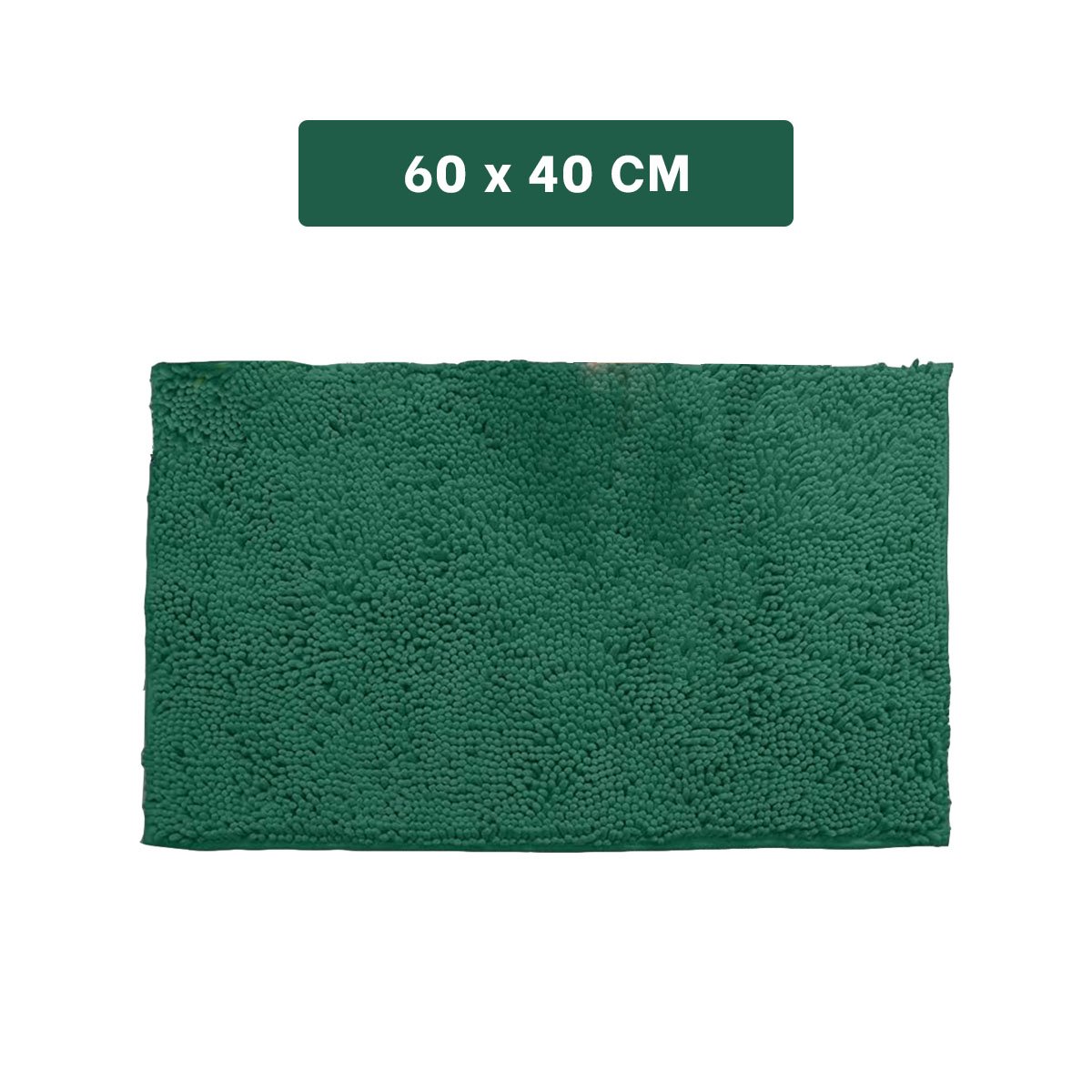 ALFOMBRILLA RECTANGULAR DE MICROFIBRA 40X60CM VERDE OSCURO PARA USO DIARIO Y+LIGAS REGALO - 4