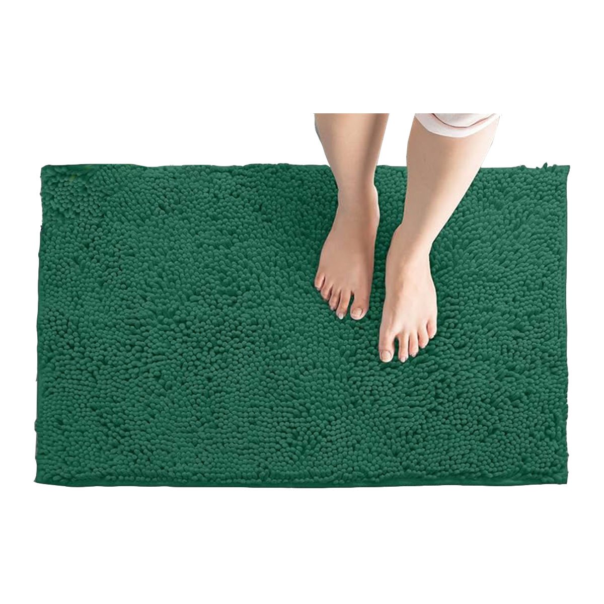 ALFOMBRILLA RECTANGULAR DE MICROFIBRA 40X60CM VERDE OSCURO PARA USO DIARIO Y+LIGAS REGALO - 5