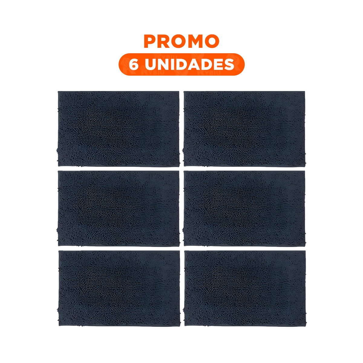 PACK6 TAPIZ RECTANGULAR ELEGANTE DE MICROFIBRA 40X60CM PLOMO OSCURO PARA HOGAR Y+REGALO STICKER - 1