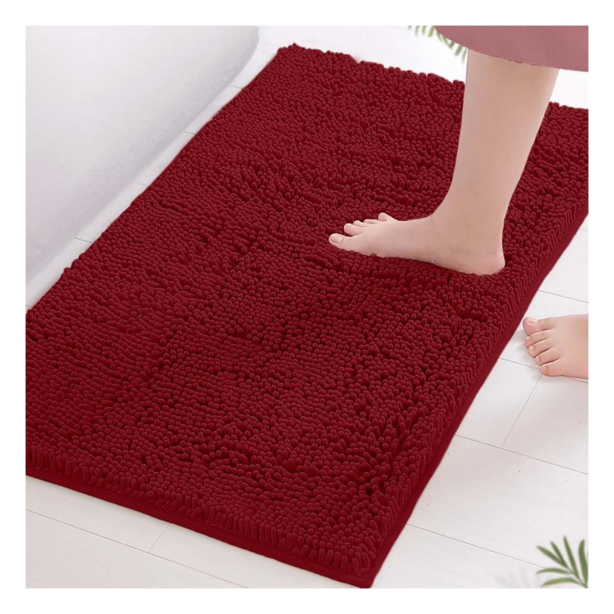 ALFOMBRA RECTANGULAR SUAVE DE MICROFIBRA 40X60CM GUINDA PARA SALA Y+PAPEL REGALO - 2