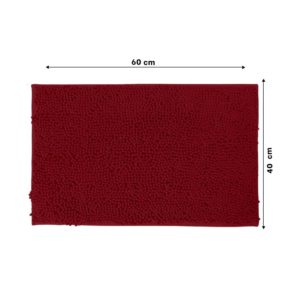 ALFOMBRA RECTANGULAR SUAVE DE MICROFIBRA 40X60CM GUINDA PARA SALA Y+PAPEL REGALO - 4