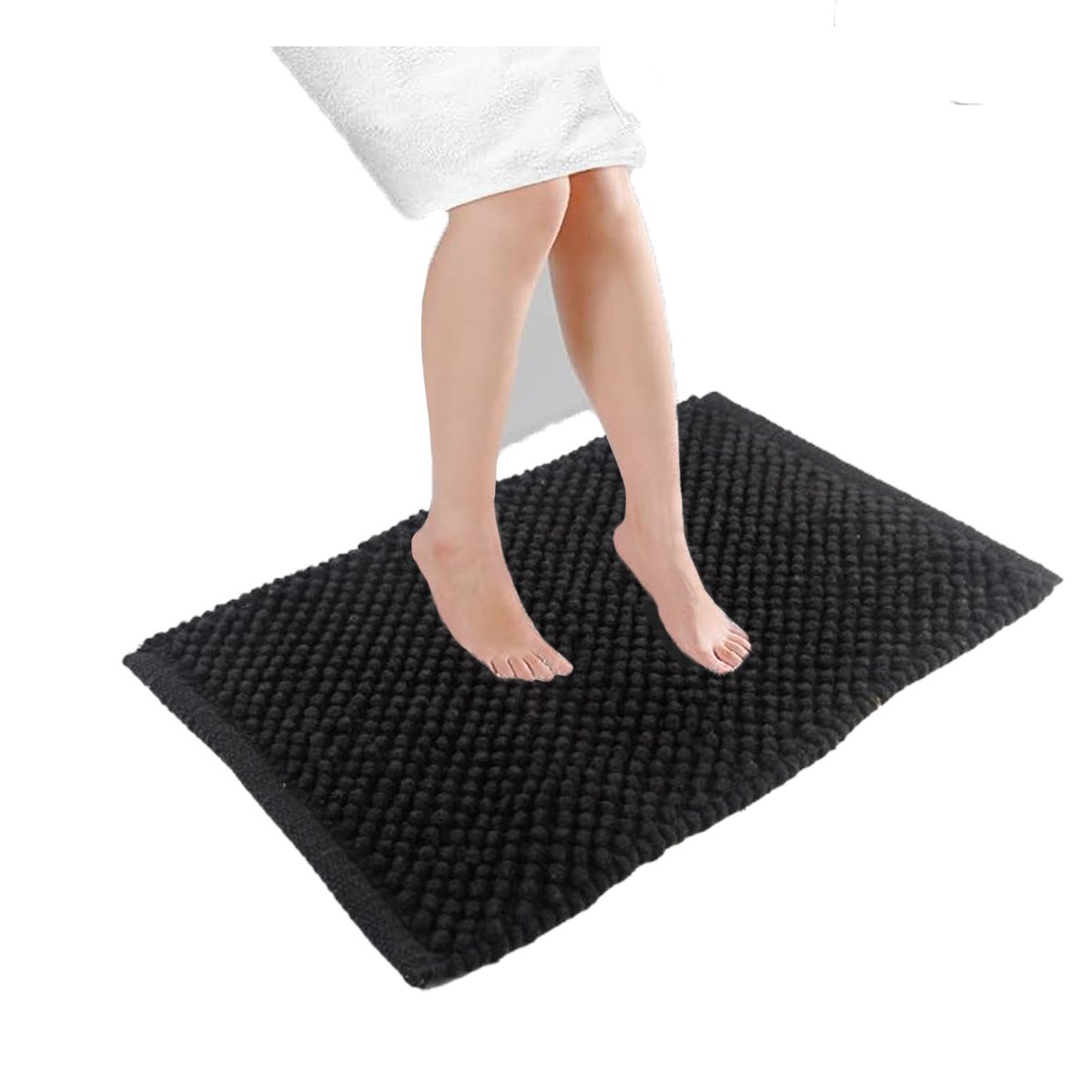PACK2 TAPIZ RECTANGULAR SUAVE DE MICROFIBRA 40X60CM NEGRO Y+REGALO STICKER - 2