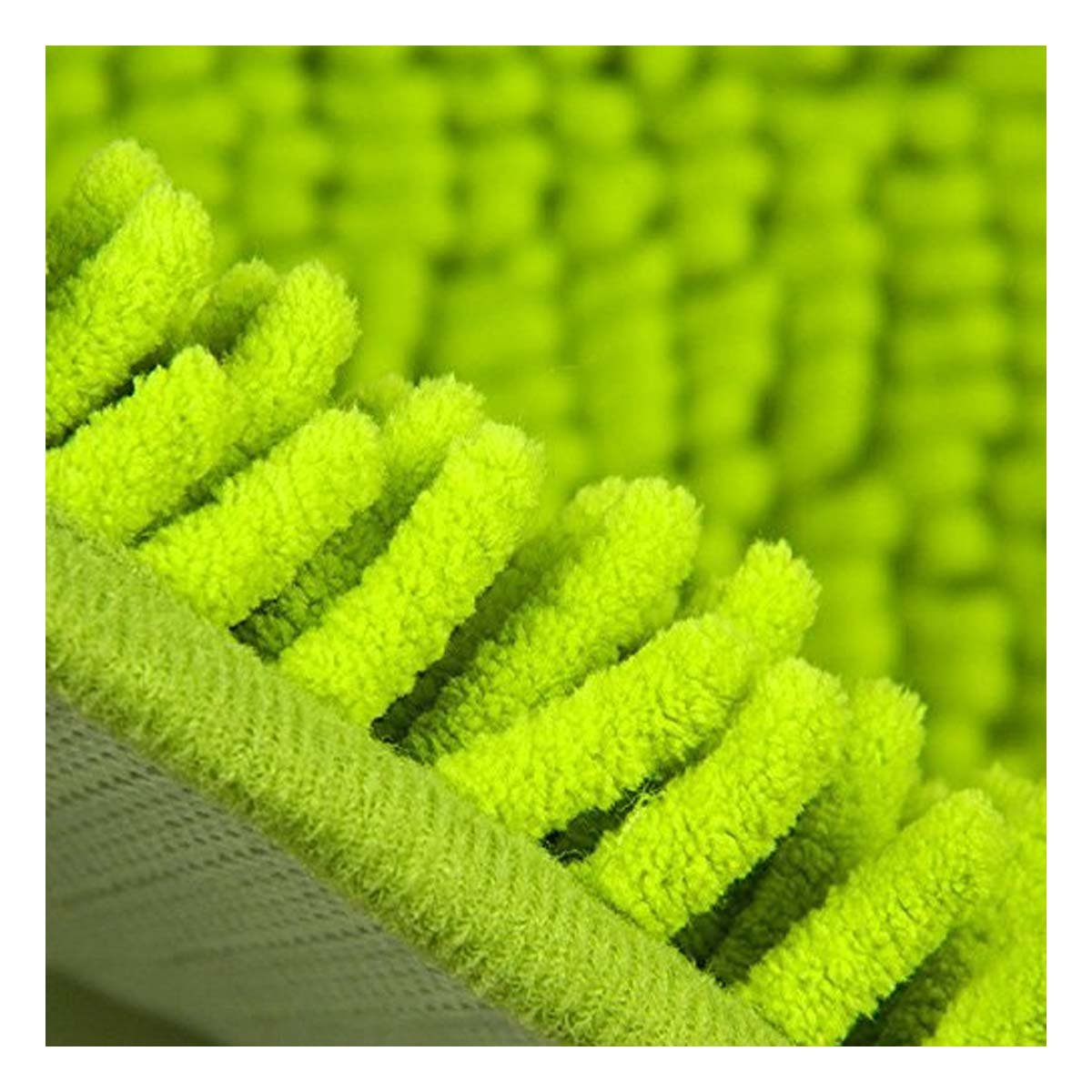 PACK4 ALFOMBRILLA OVALADA SUAVE DE MICROFIBRA 40X60CM VERDE LIMON Y+PAPEL REGALO - 2
