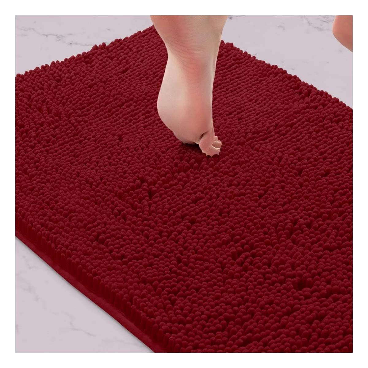 PACK12 ALFOMBRA RECTANGULAR DE PISO DECORATIVA MICROFIBRA 40X60CM GUINDA Y+REGALO STICKER - 5