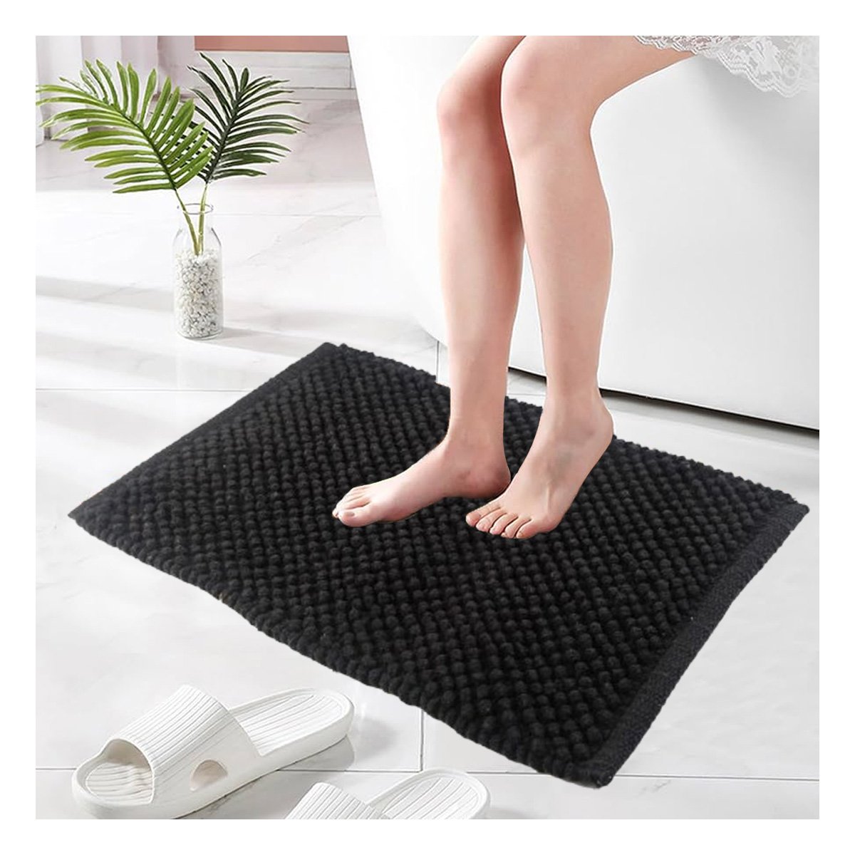 ALFOMBRILLA RECTANGULAR DE MICROFIBRA 40X60CM NEGRO PARA PISO Y+POST IT - 1