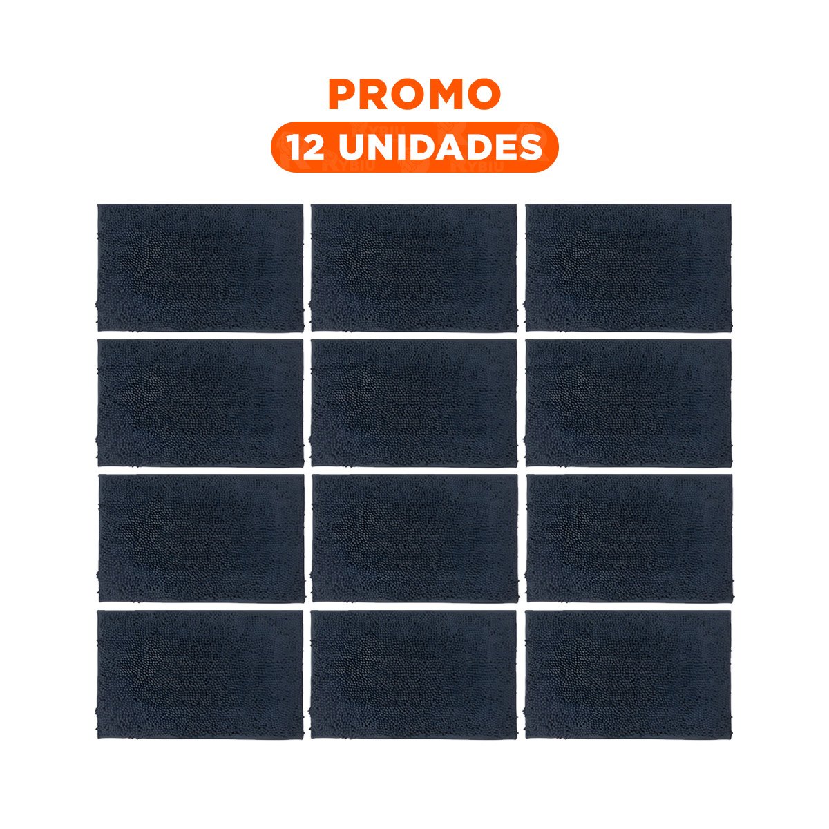 PACK12 TAPIZ RECTANGULAR PRACTICO DE MICROFIBRA 40X60CM PLOMO OSCURO PARA CASA - 1