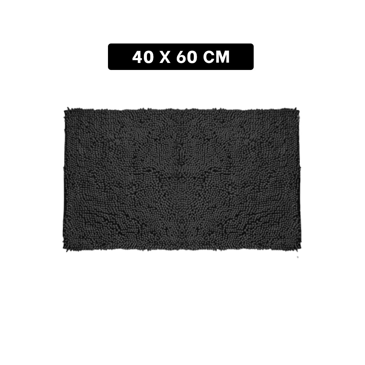 PACK12 ALFOMBRA RECTANGULAR LIVIANA DE MICROFIBRA 40X60CM NEGRO Y+REGALO STICKER - 4